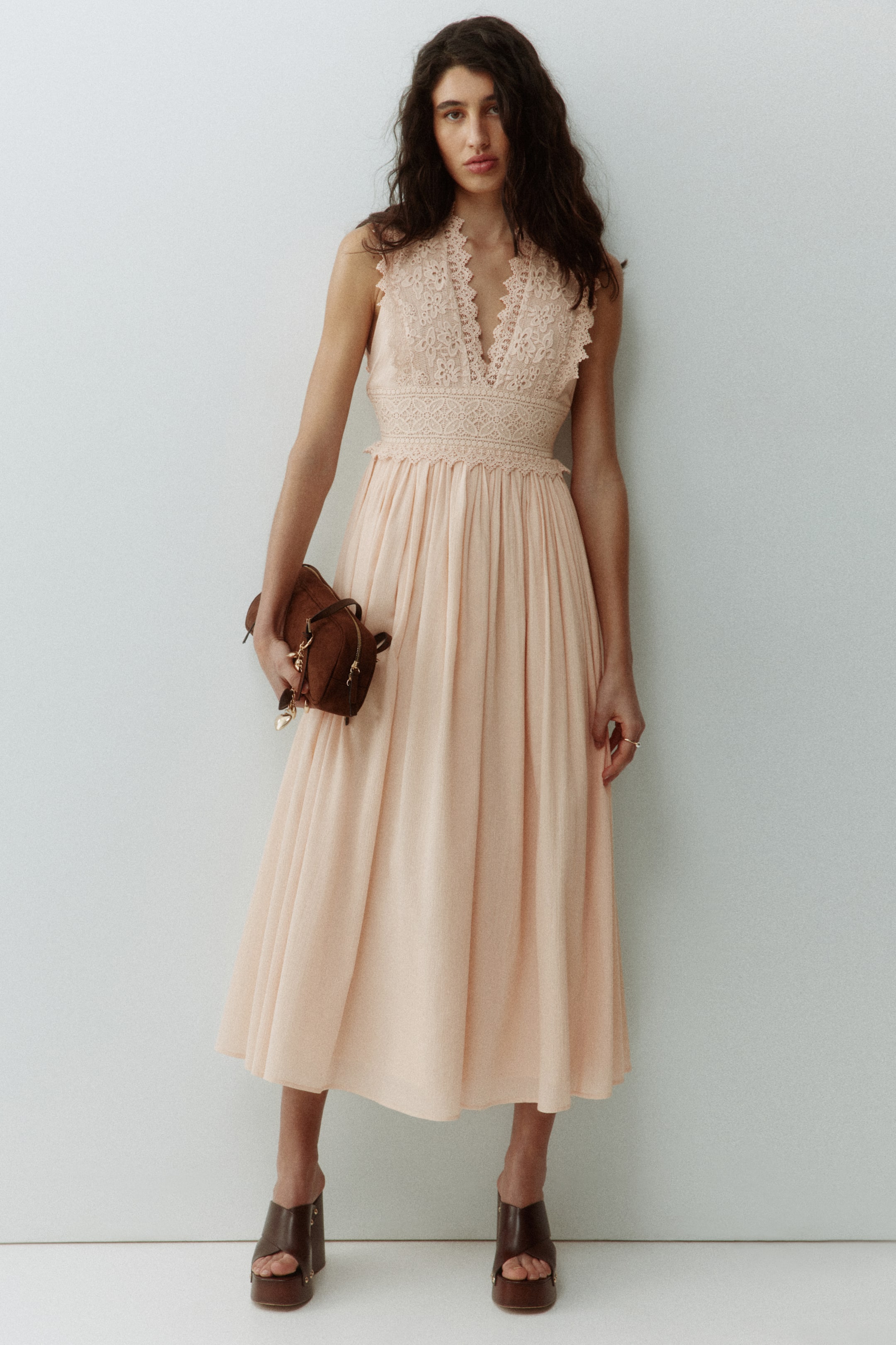 Women's Light beige Lace-Bodice Dress | H&M US Women's Light beige Lace-Bodice Dress | H&M US