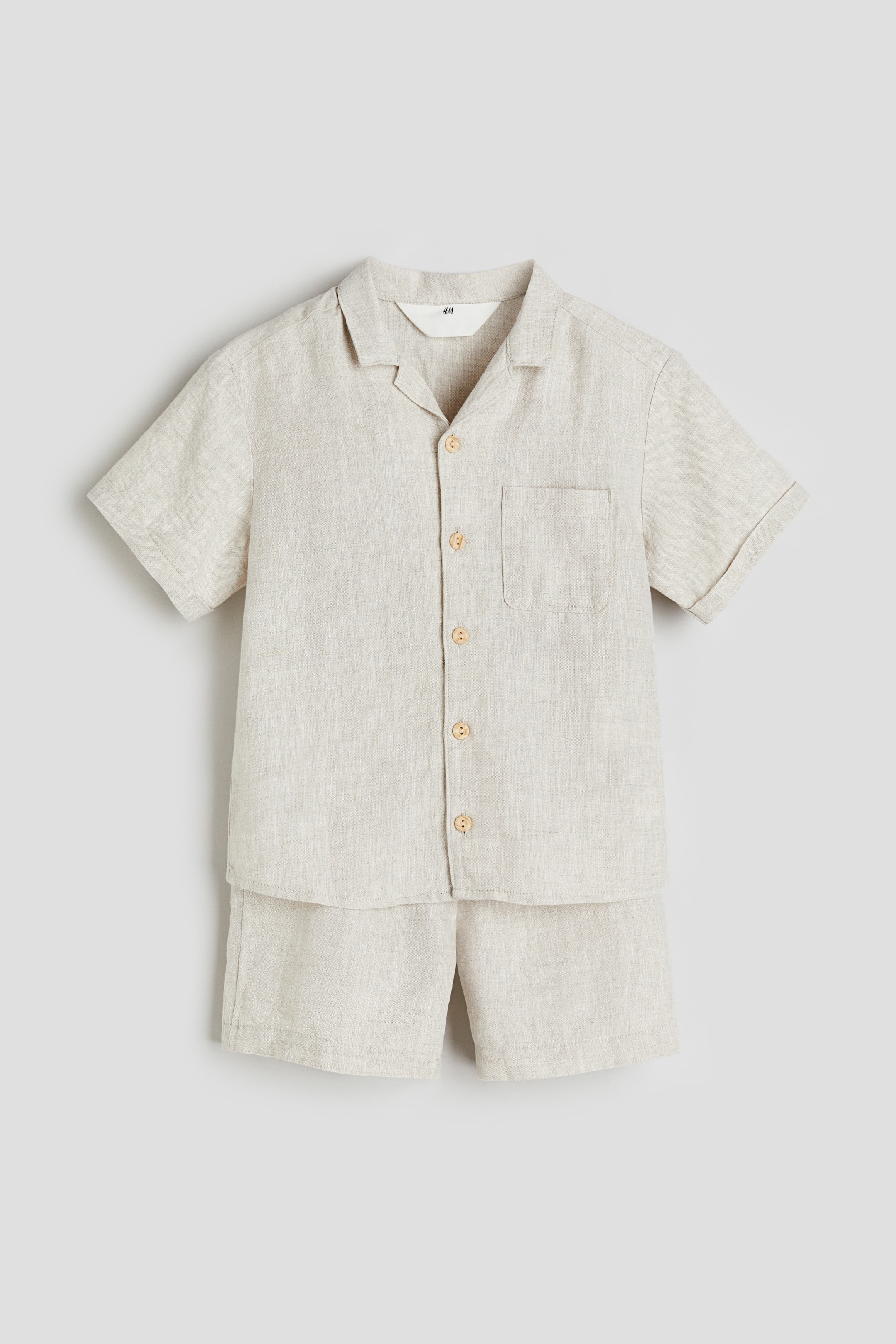 2-piece linen set - Light beige - Kids | H&M GB