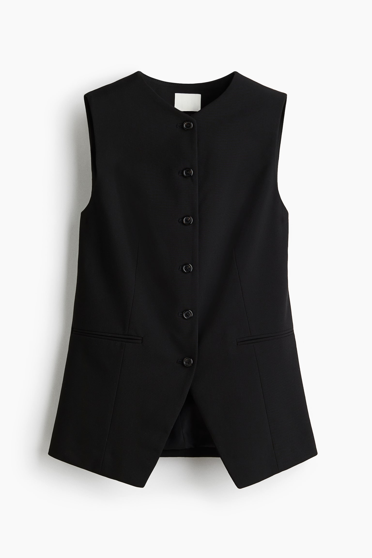 Женский жилет H&M Long Vest, цвет: Чёрный — фото 1