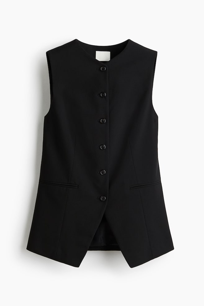 Long waistcoat - Black/Dark mole/Light beige marl/Dark grey/Pinstriped - 1