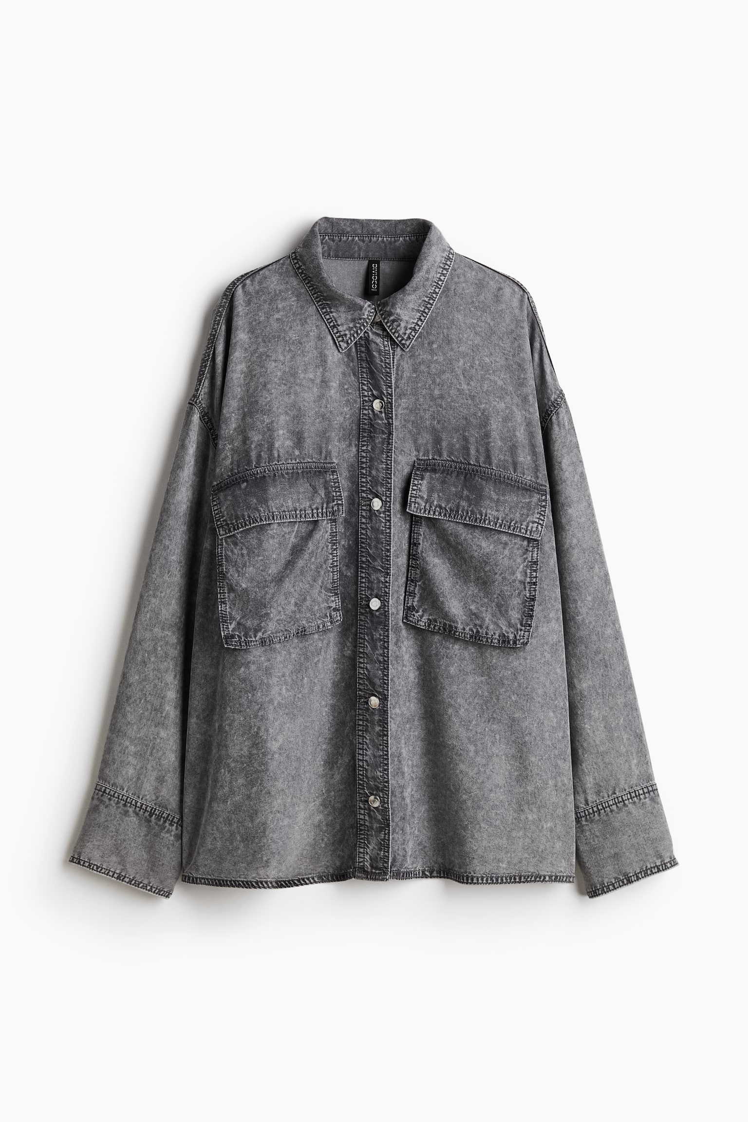 Oversized denim shirt - Grey/Pale denim blue - 2