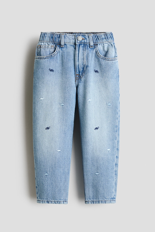 Loose Fit Jeans - Light denim blue/Dinosaurs/Light denim blue/Sports theme - 1