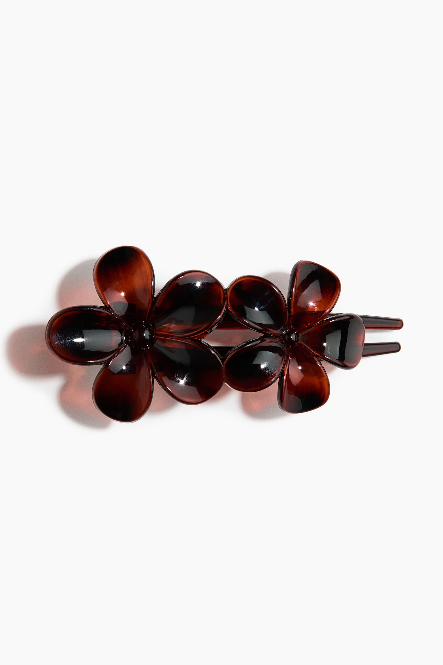 סיכה לשיער בעיטור פרחים - Brown/Tortoiseshell pattern - 1