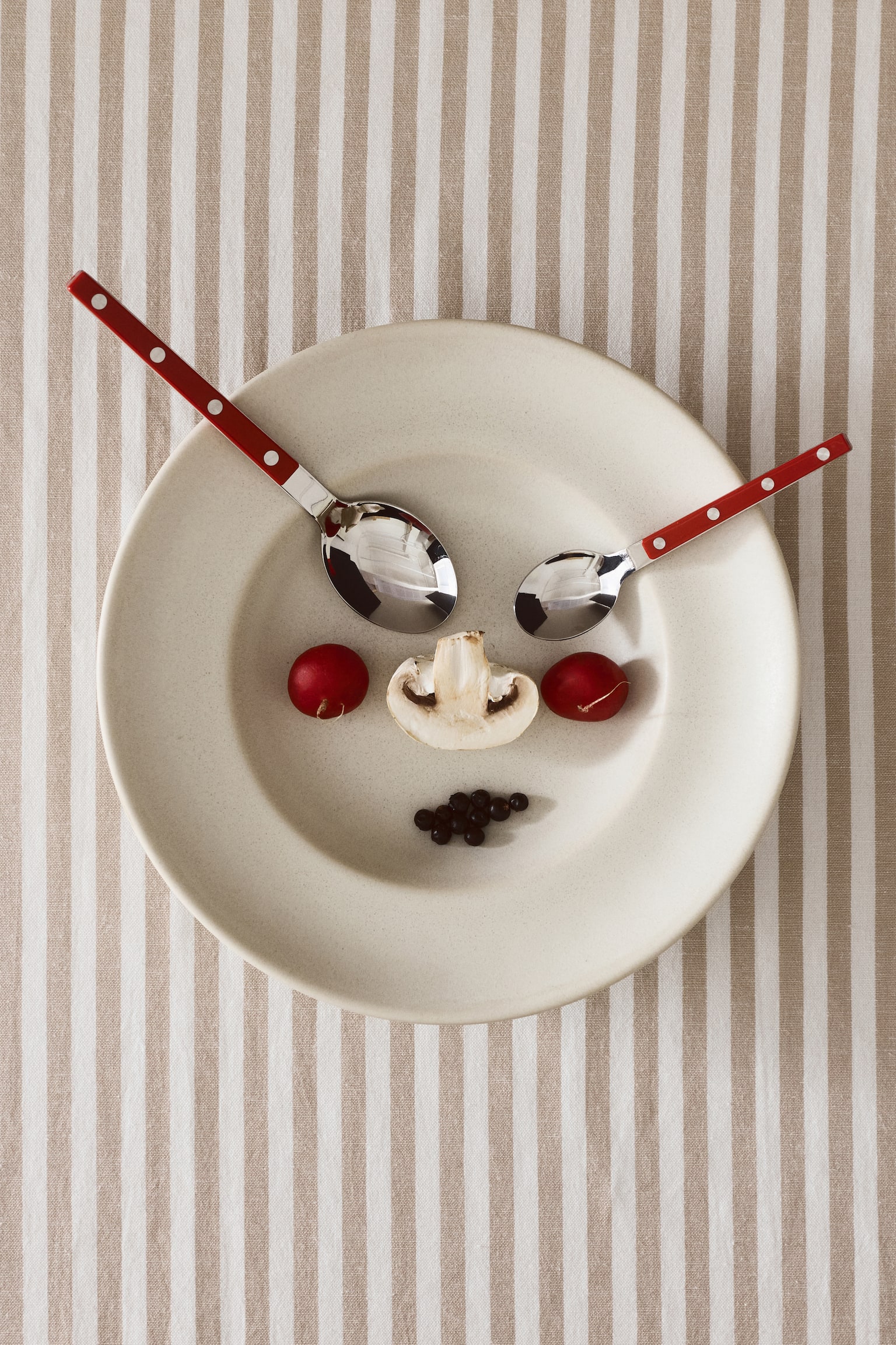 Tovaglia in misto lino - Beige/righe/Marrone scuro/righe - 2