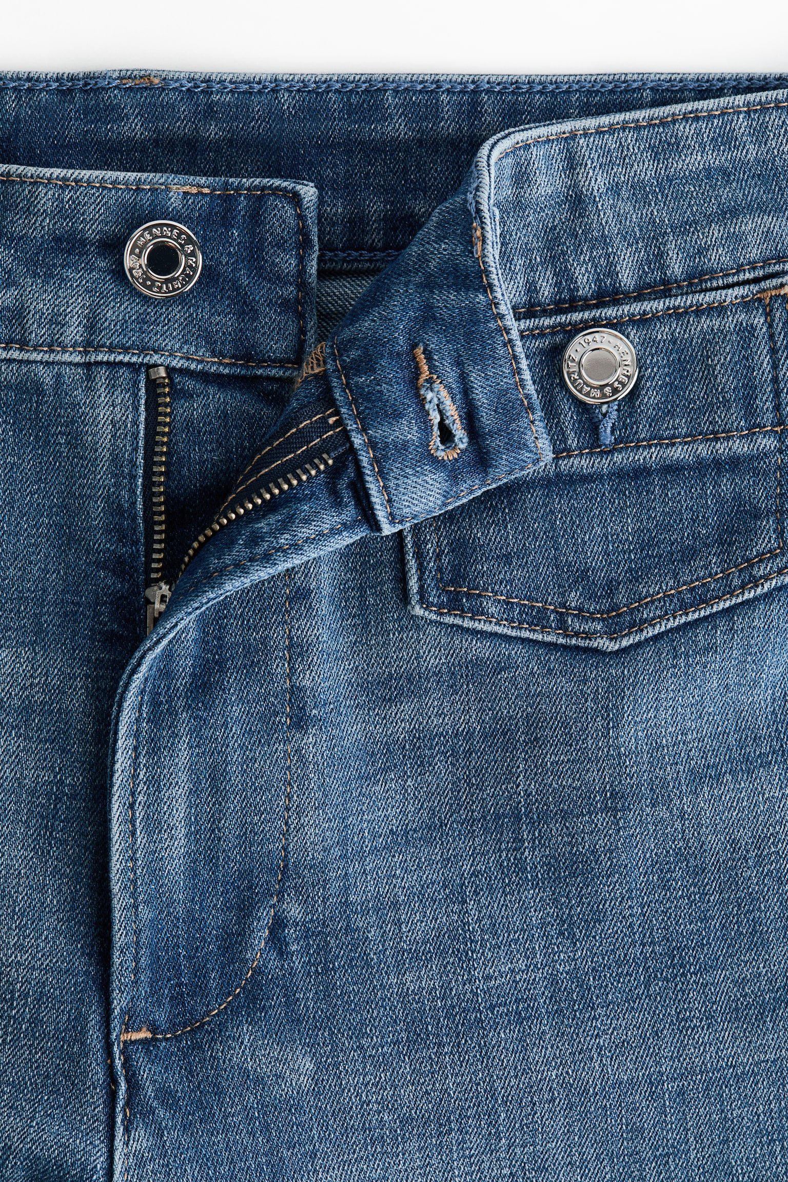 Wide High Waist Ankle Jeans - Denim blue/Navy denim blue/Dark denim blue/White/Bright red/Light denim blue - 3