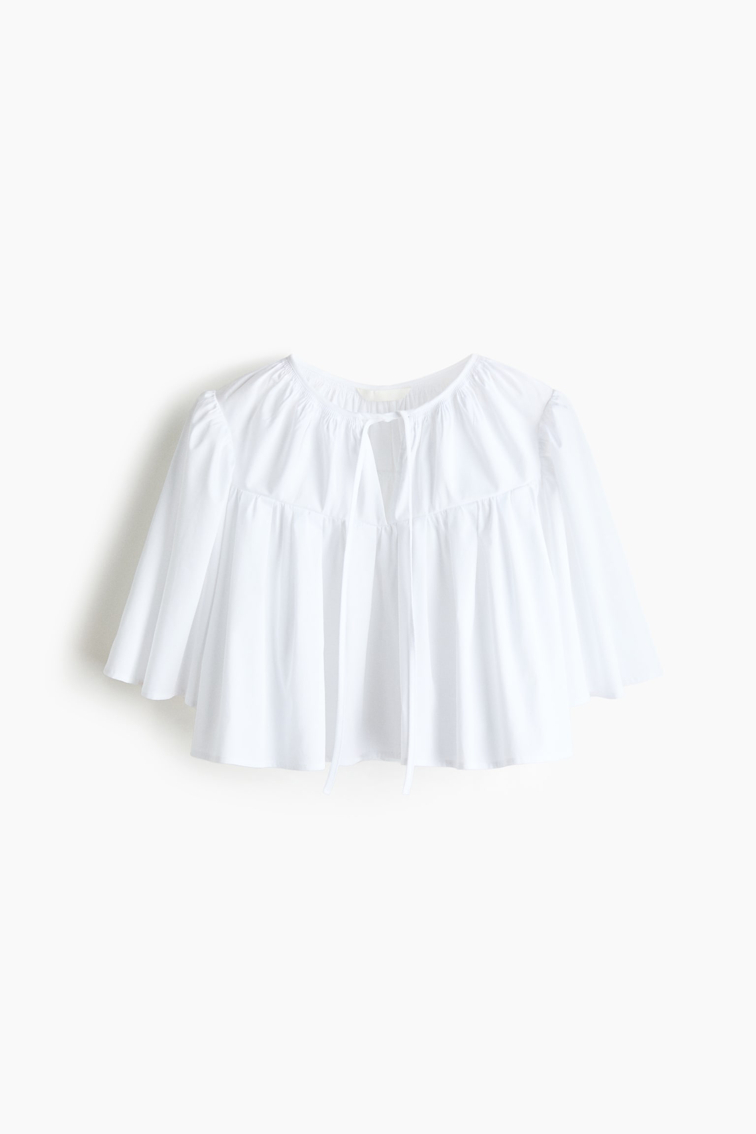 Cropped cotton blouse - White - 2