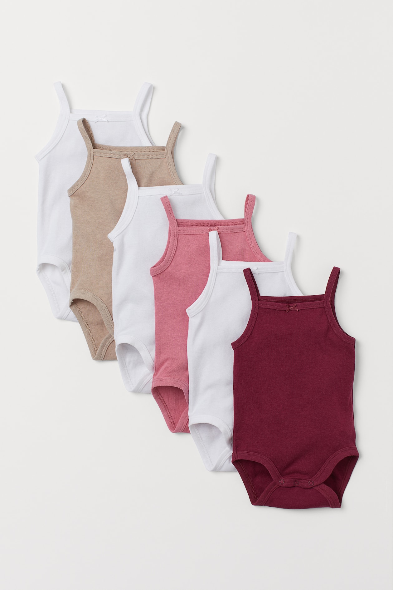 6-pack sleeveless bodysuits Dark red Kids H&M