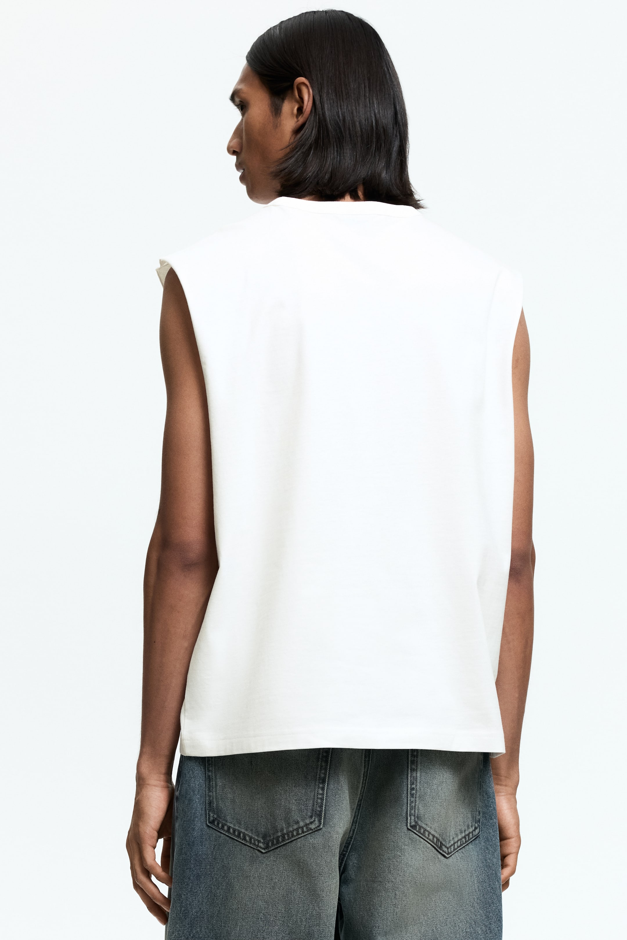 Loose-Fit Printed Sleeveless T-Shirt