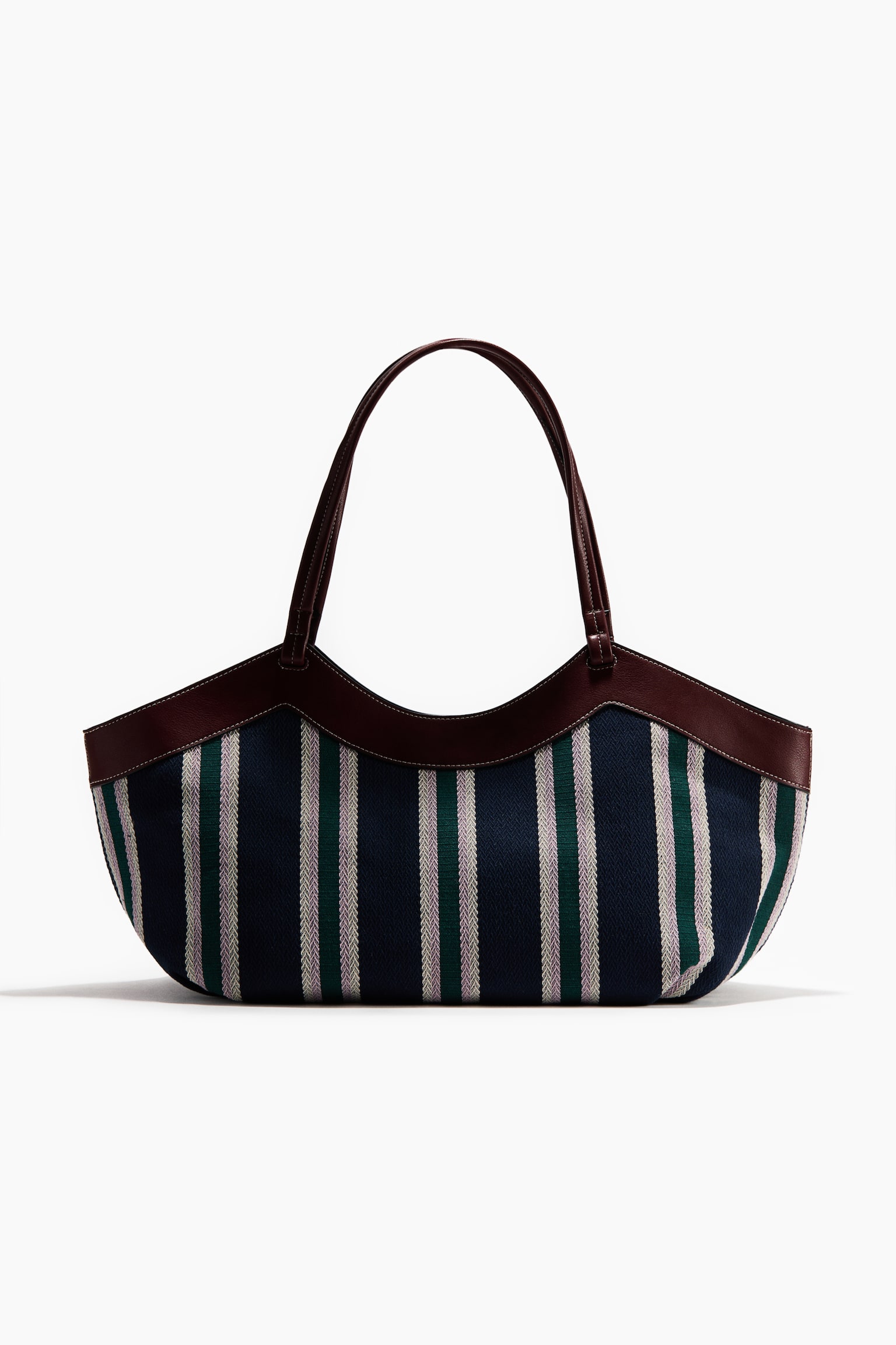 Herringbone shopper - Navy blue/Striped - 2