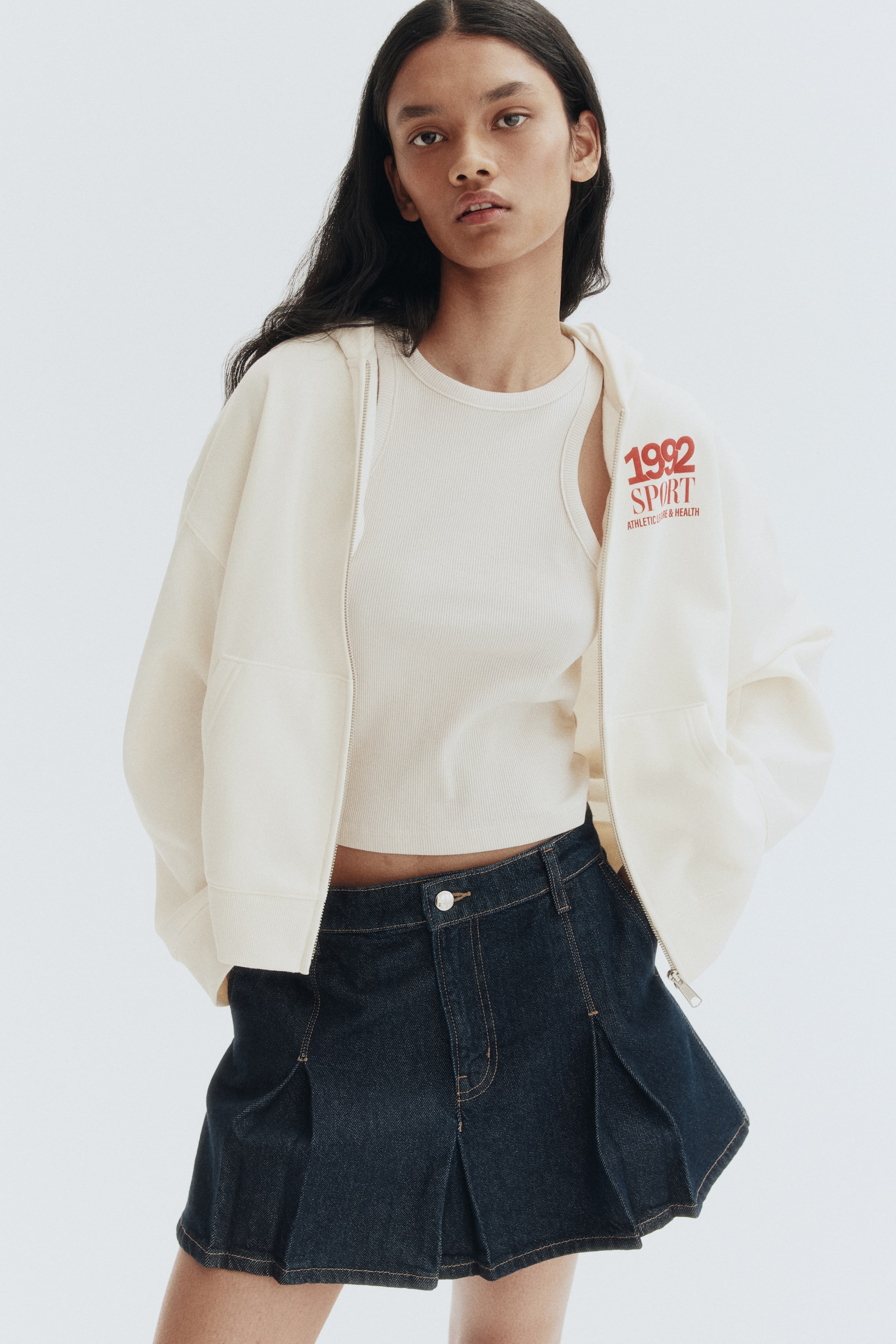 View larger image: Zip-through hoodie - White/Sport - Ladies | H&M HK 1