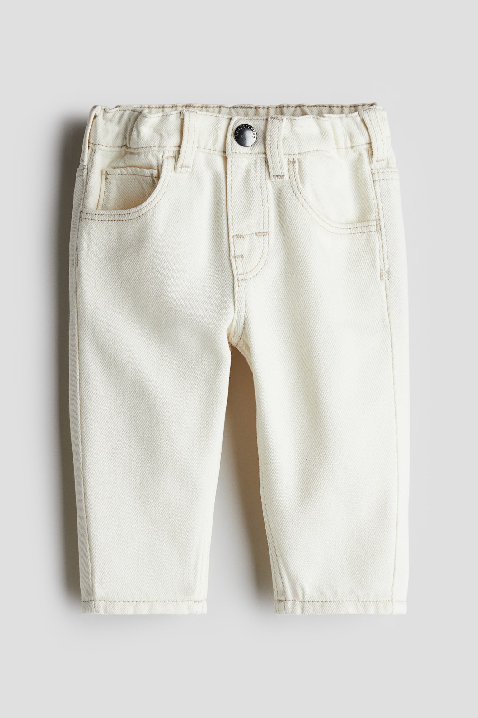 5-pocket jeans - Cream/Denim blue - 1