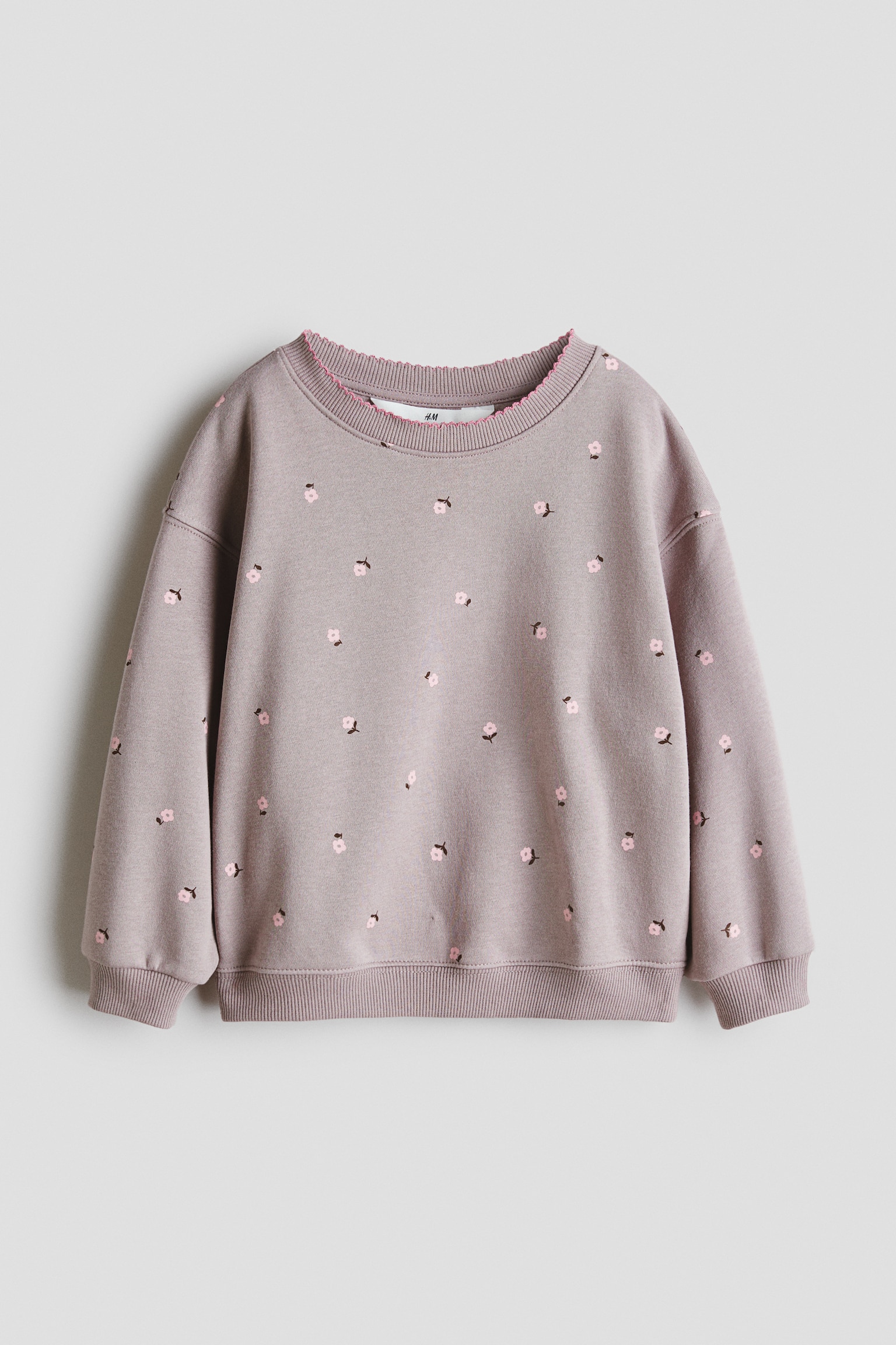Brushed-Inside Sweatshirt with Printed Motif - Taupe/floral/Pink/Bonjour/Pale purple/unicorns/Dusty purple/L'Amour Paris/Light beige/Bear Academy