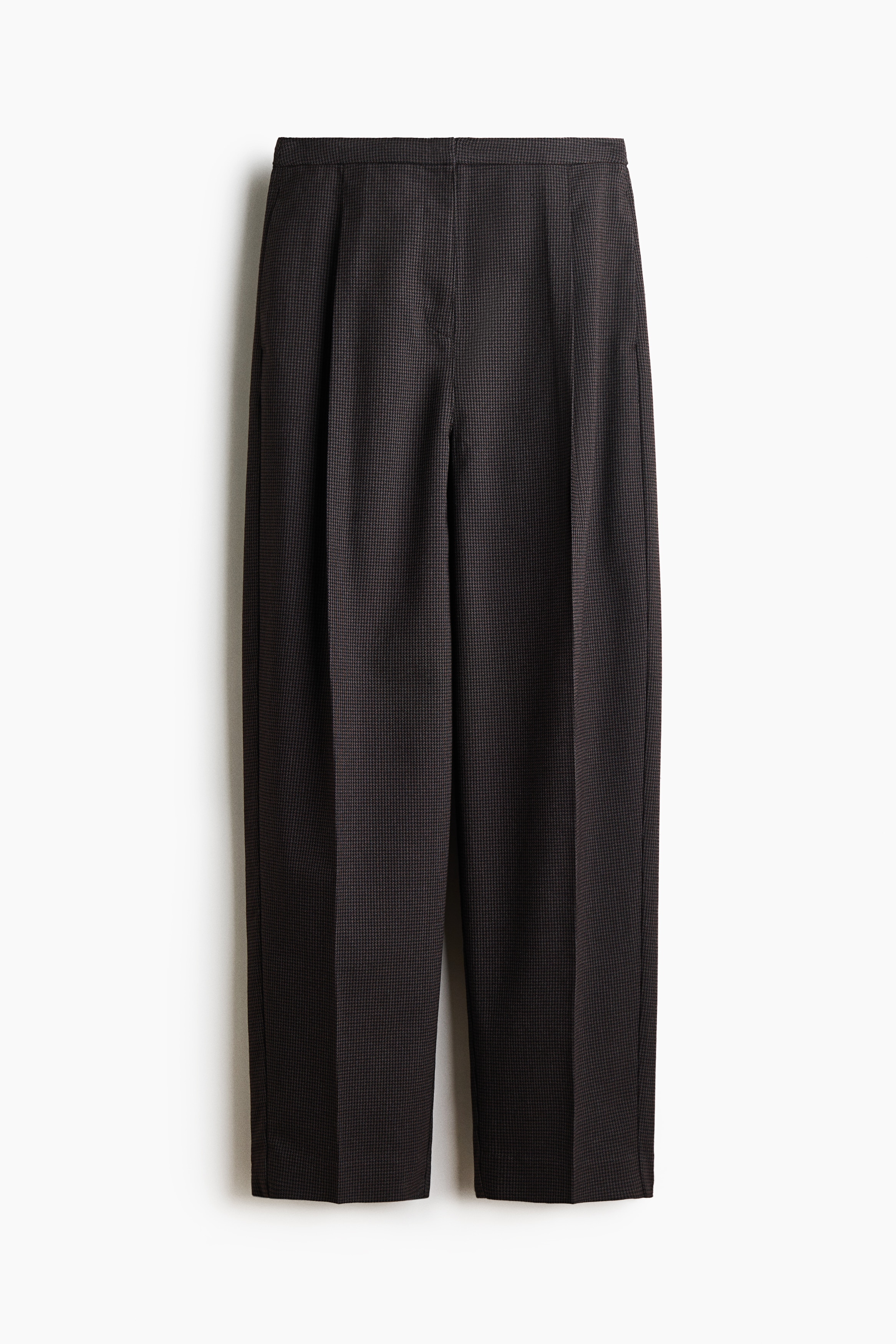 Tailored twill trousers - Dark brown/Dogtooth pattern