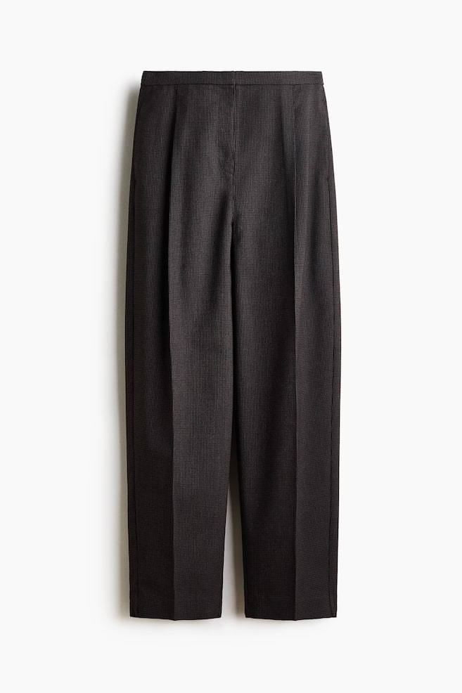 Pantalon chic en sergé - Brun/motif pied-de-poule - 1