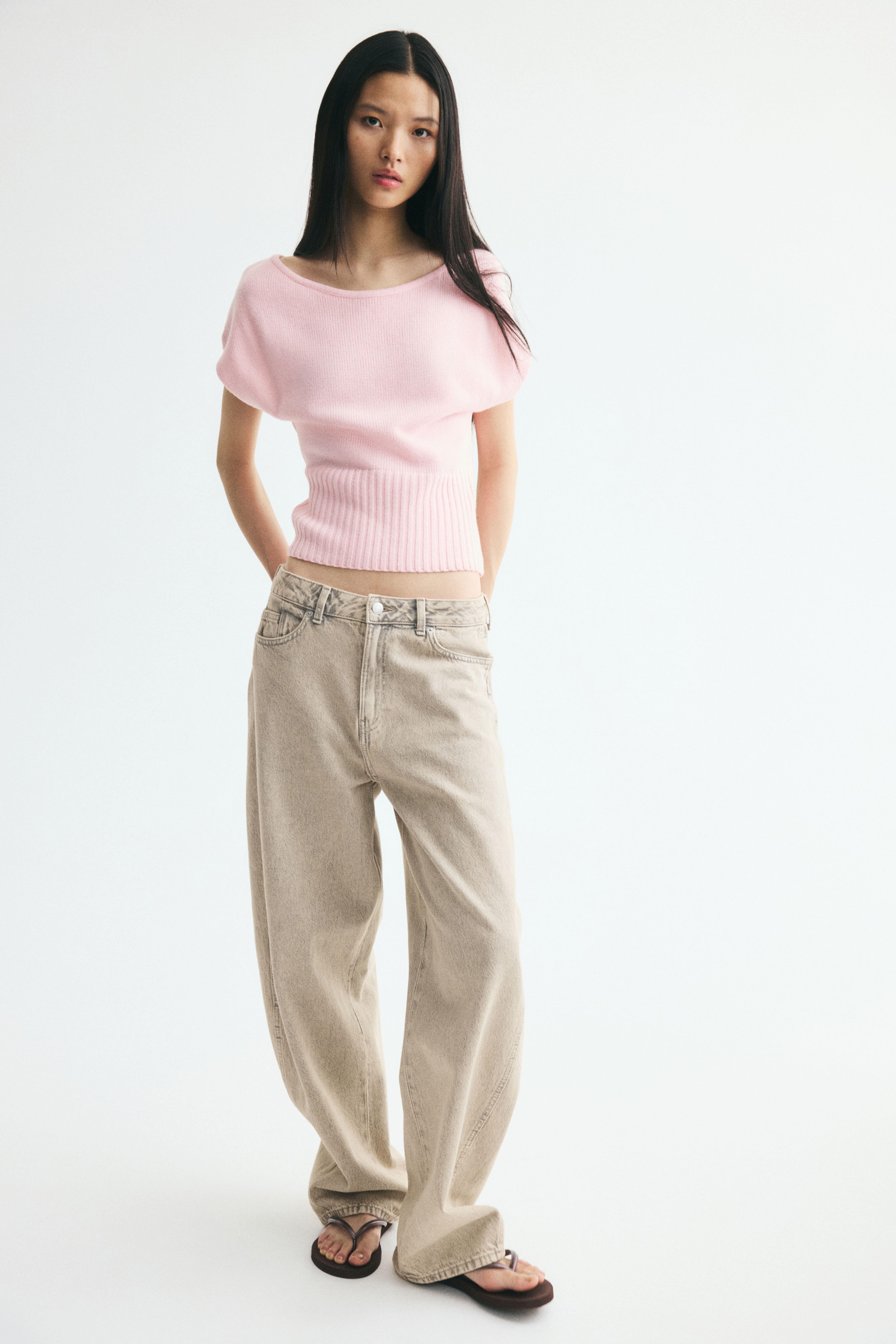 Haut épaules nues en tricot