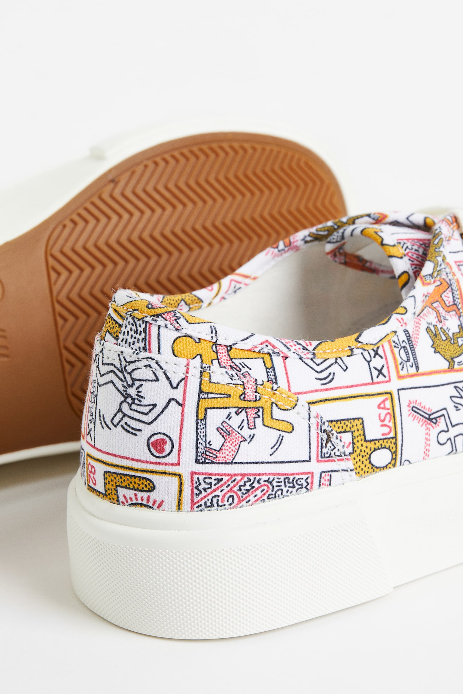 Pattern Canvas Sneakers - White/Keith Haring - 4