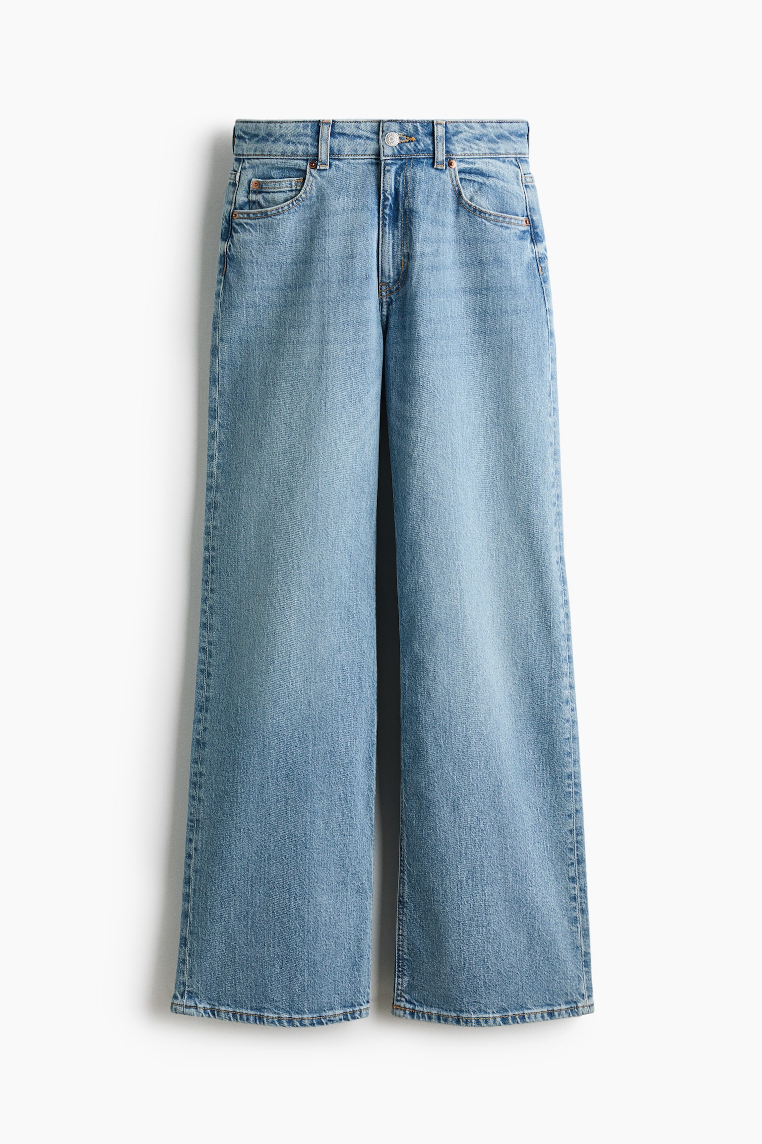 Wide High Waist Jeans - Světlý denim blue/Denim blue/Tmavě hnědá/Denim v barvě námořnické modři/Světlý denim blue/Sepraný denim blue/Bílá/Světlý denim blue/Denim blue/Tmavý denim blue/Tmavě hnědá/Světlý denim blue/Tmavě šedý denim/Denim v barvě námořnické modři/Bílá/Světlý denim blue/Tmavý denim blue/Denim blue - 1