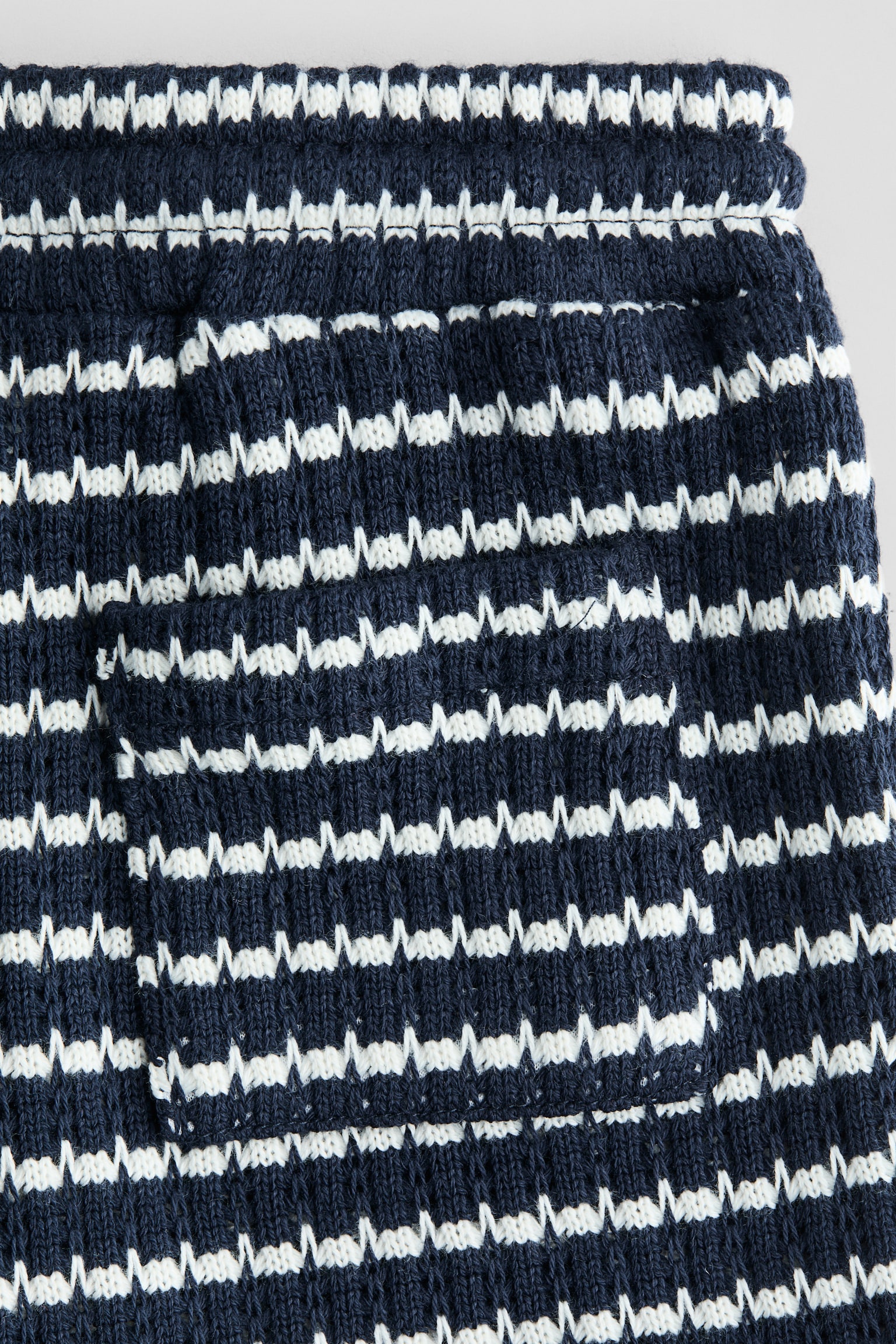 Детские комплекты H&M 2-Piece Pointelle-Knit Set, цвет: Тёмно-синий / Белый полосатый — фото 2