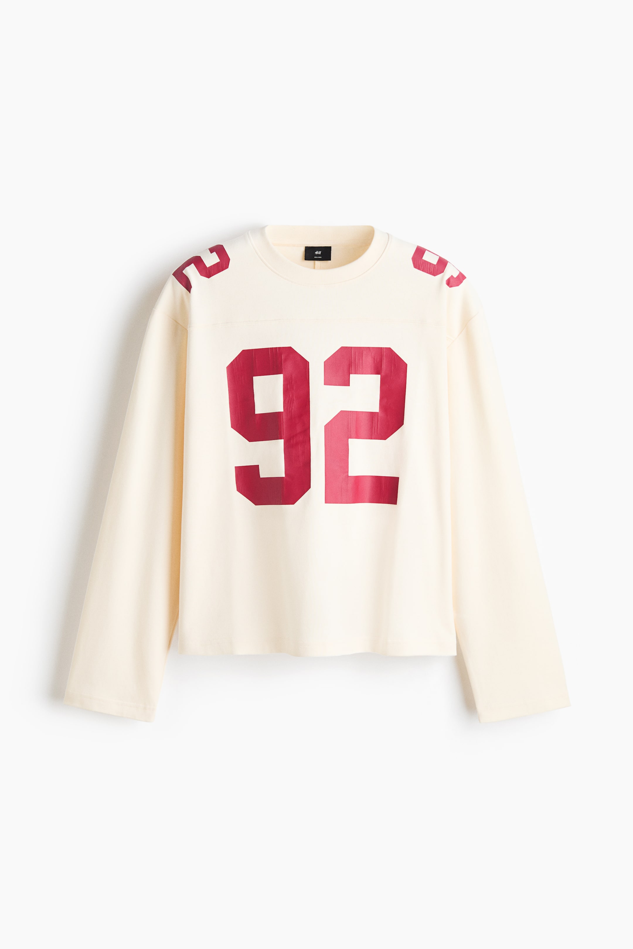 View larger image: Relaxed Fit Printed long-sleeved T-shirt - Cream/92 - Men | H&M 1
