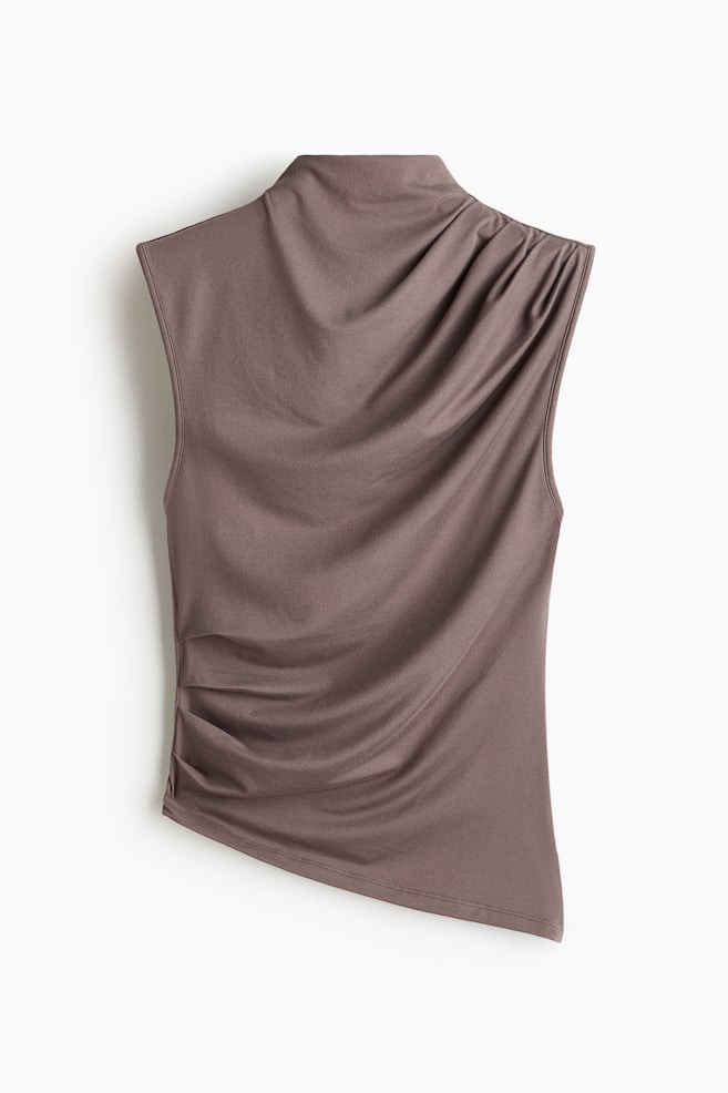 Draped asymmetric top - Mole/Burgundy/Black - 1