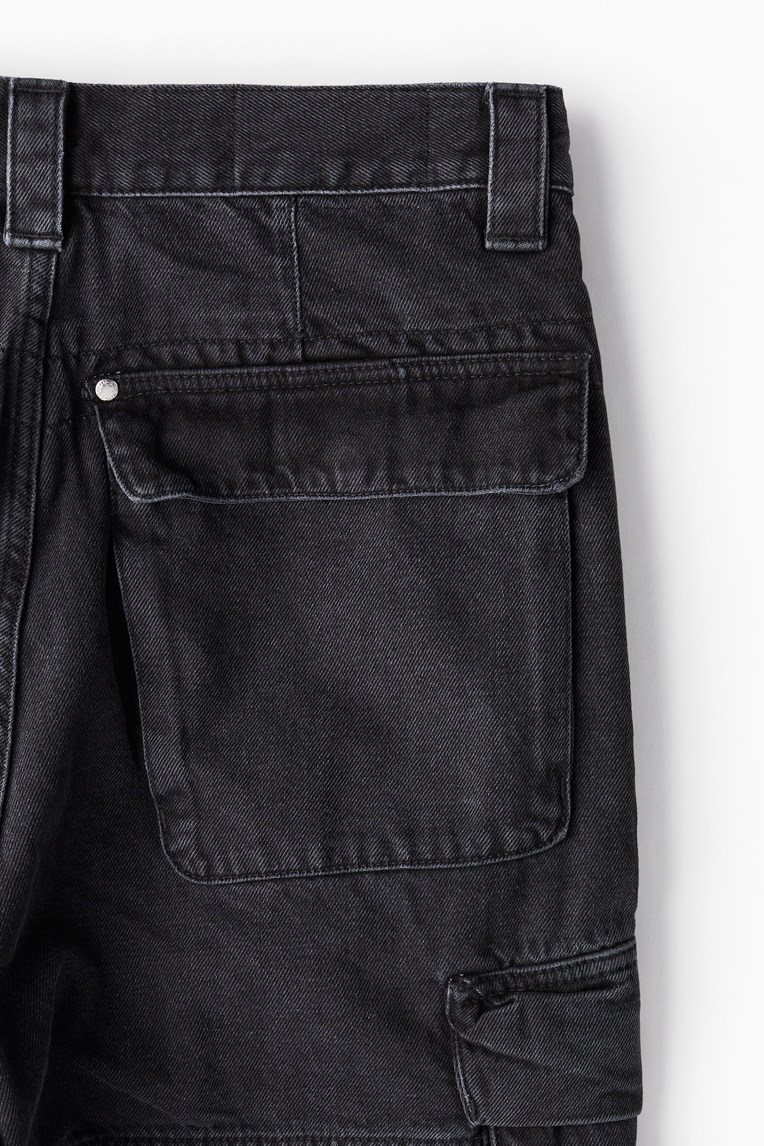 Loose Denim cargo shorts - Denim black/Denim beige - 7