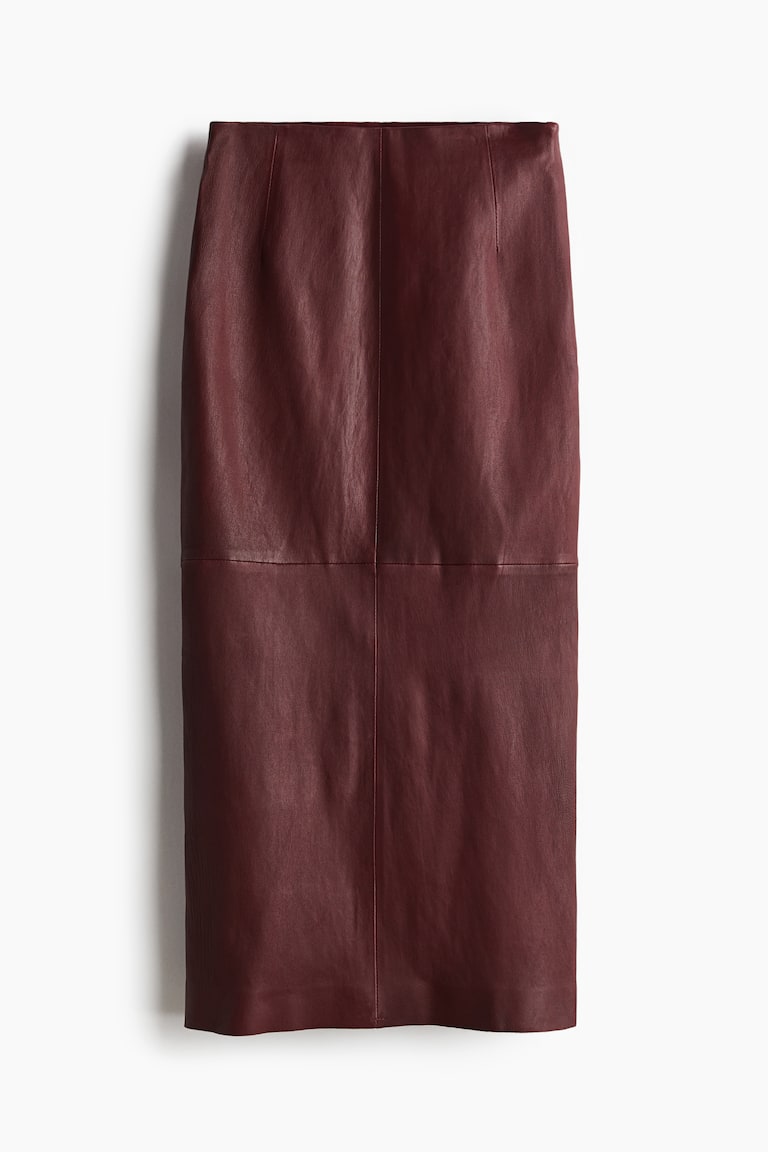 Gonna a tubino in pelle Bordeaux DONNA H&M IT