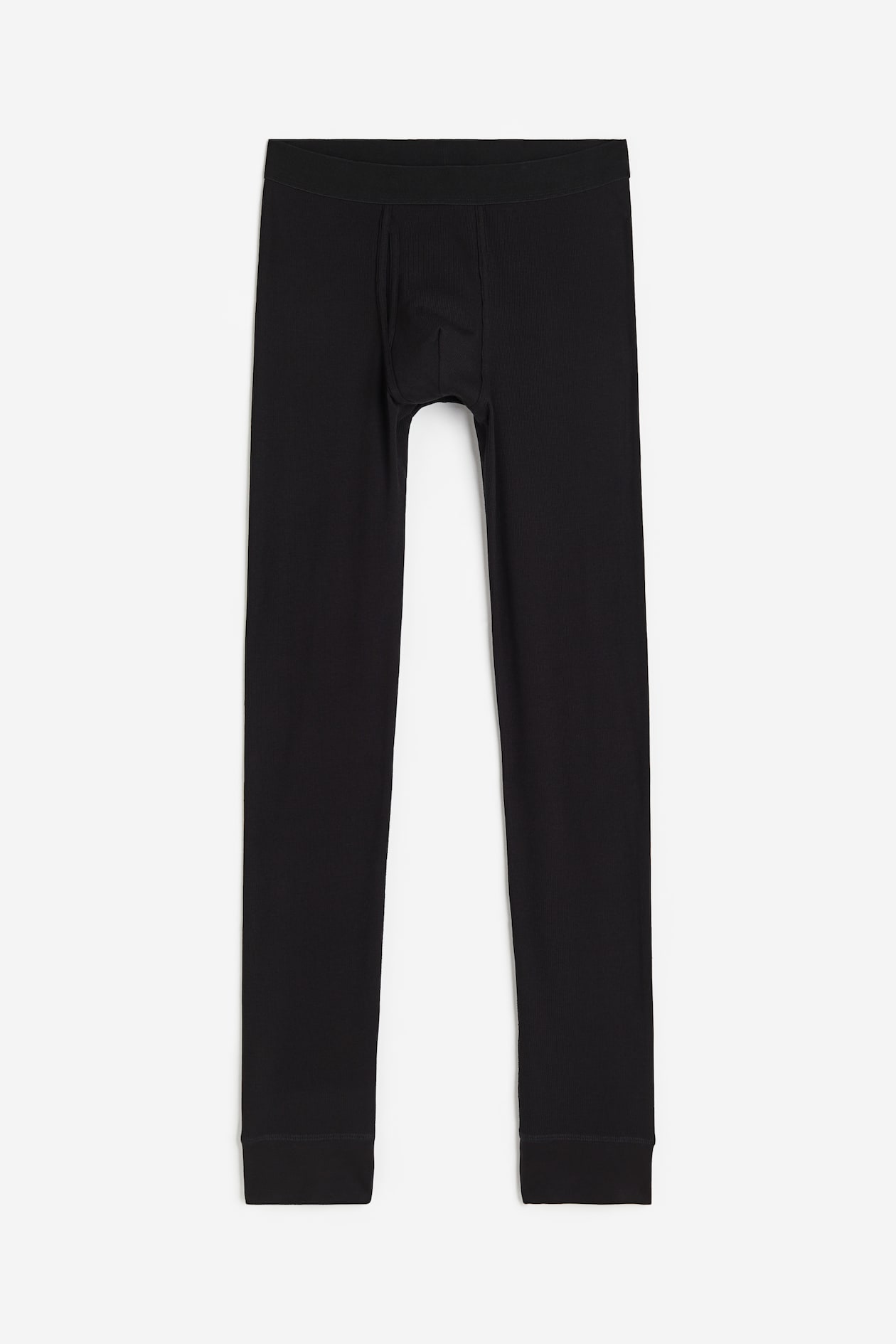 Ribbed longjohns - Regular waist - Regular length - Black - Men | H&M GB