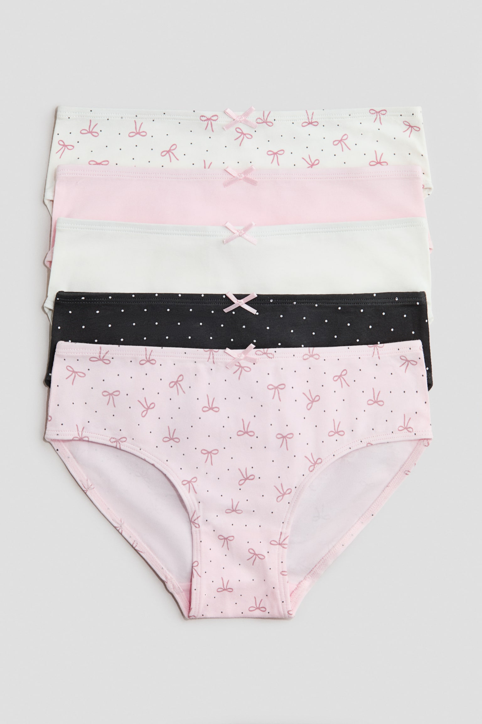 Bộ 5 quần lót cotton - Màu hồng nhạt/Nơ/Màu ngọc lam/Ngựa một sừng/Màu xanh dương/Trái tim