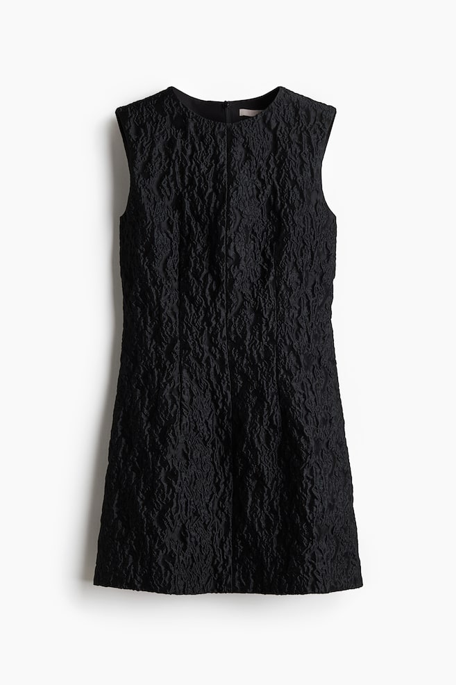 Vestido en tejido jacquard - Negro - 1