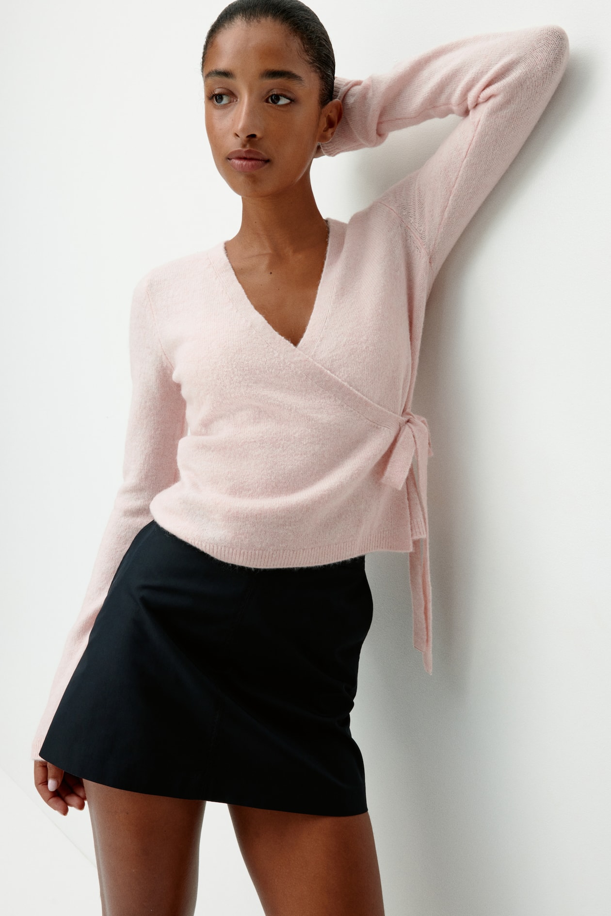 Wrap Cardigan Light pink Ladies H&M US