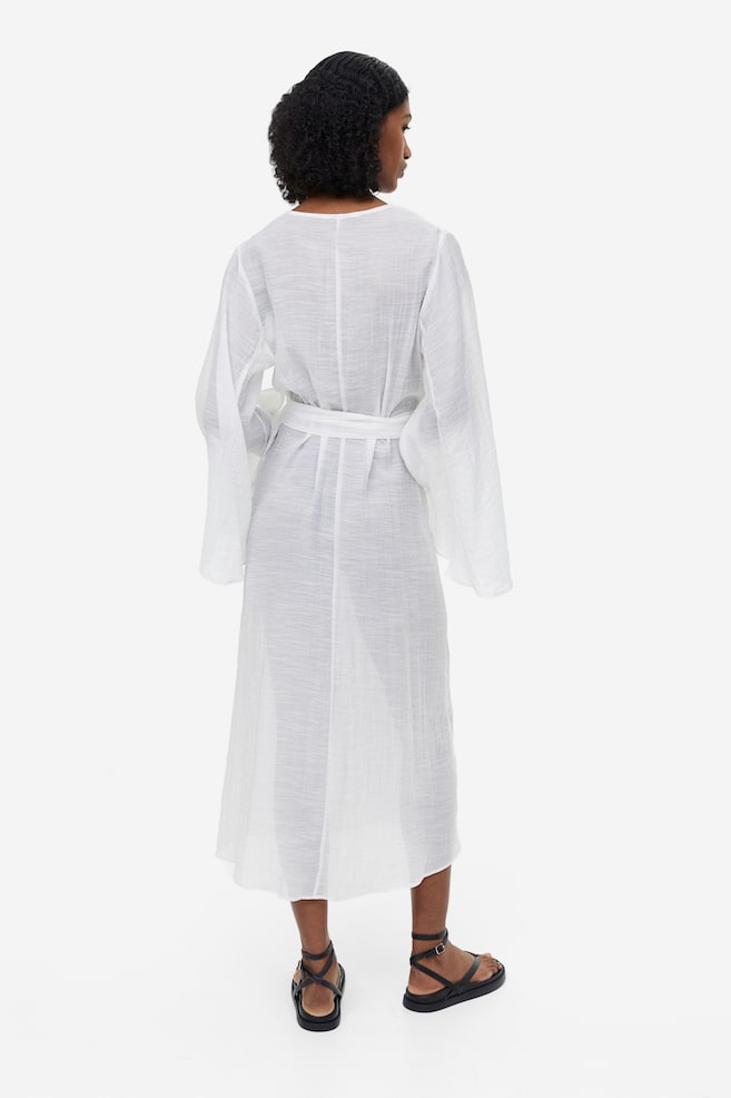 Long wrap dress - White - 6