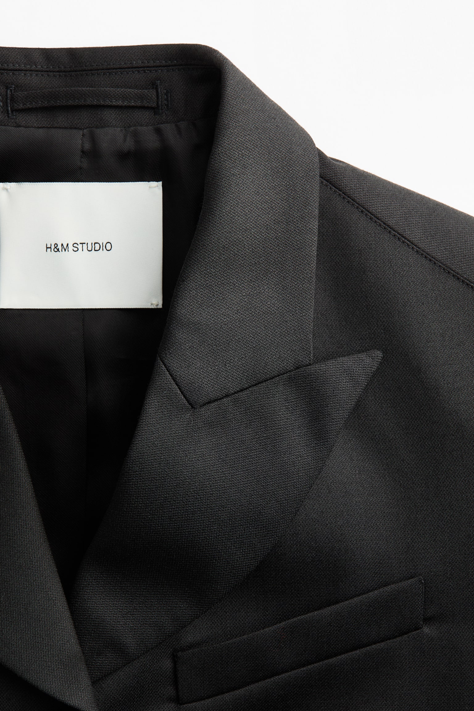 Blazer de botonadura sencilla en mezcla de lana - Negro - 3