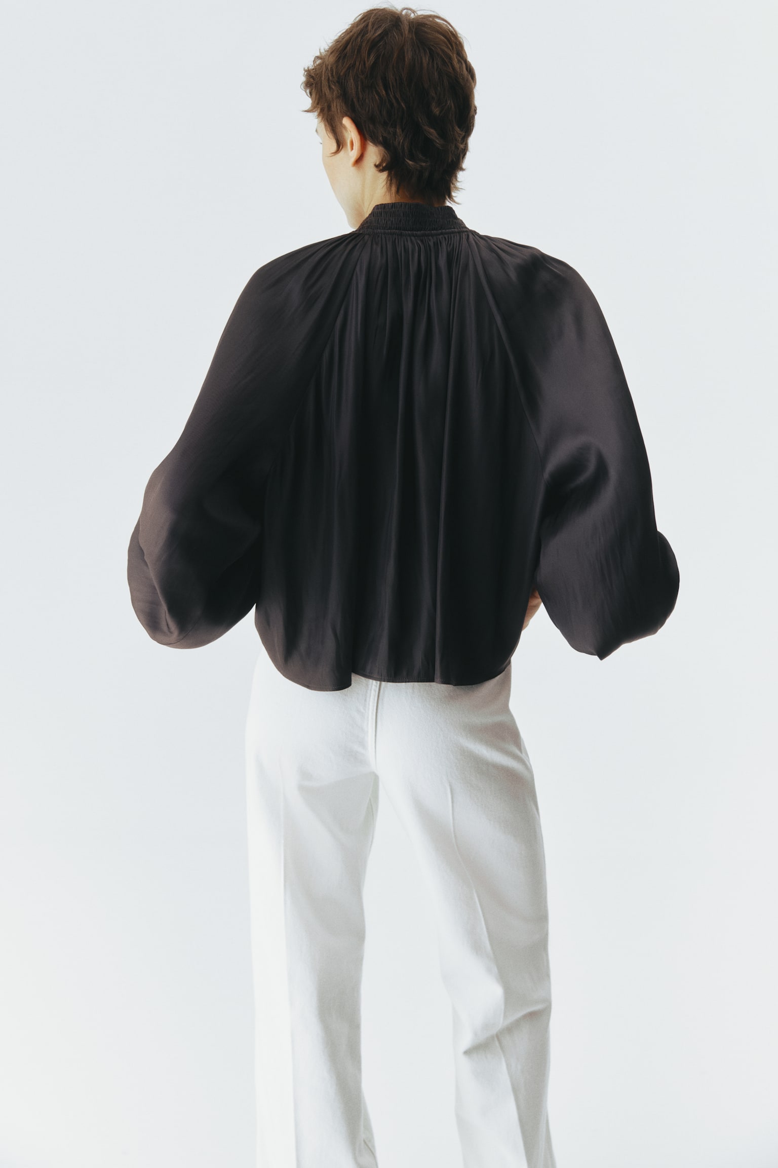 寬鬆高腰牛仔褲 - 白色/深丹寧藍/丹寧藍/淺丹寧藍 - 5