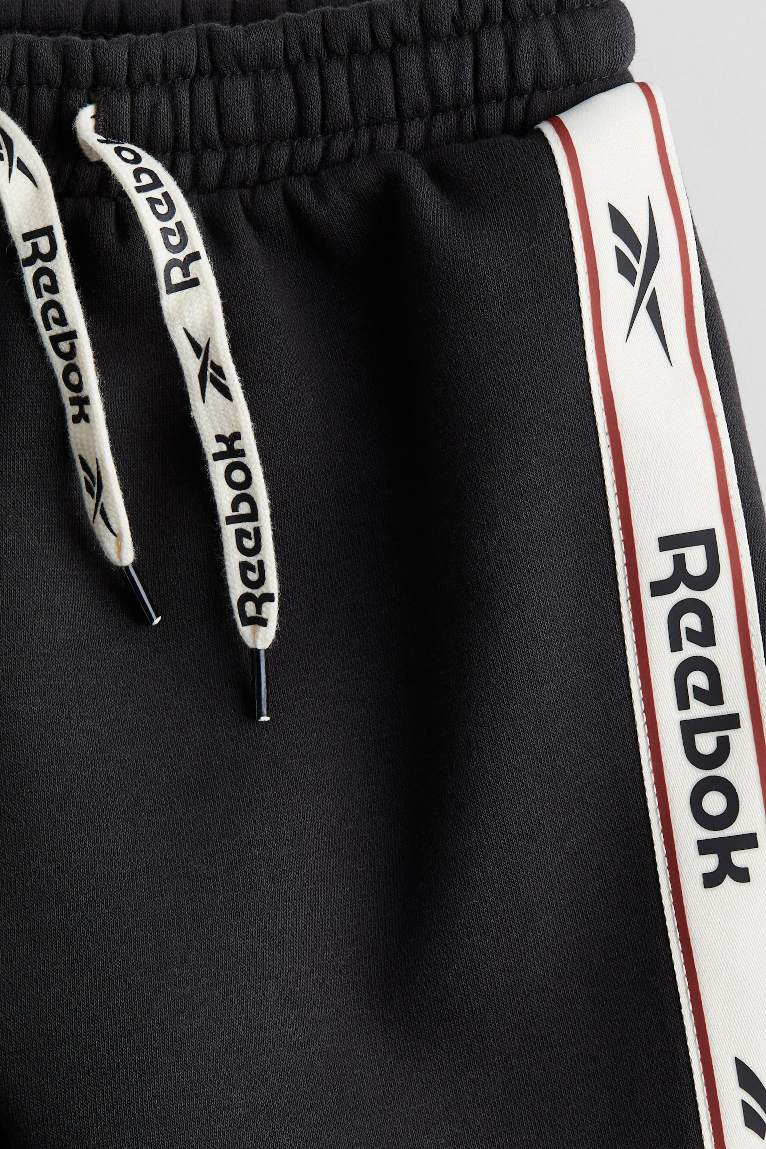 Print-motif pull-on sweatshirt shorts - Black/Reebok/Light grey/Reebok - 2