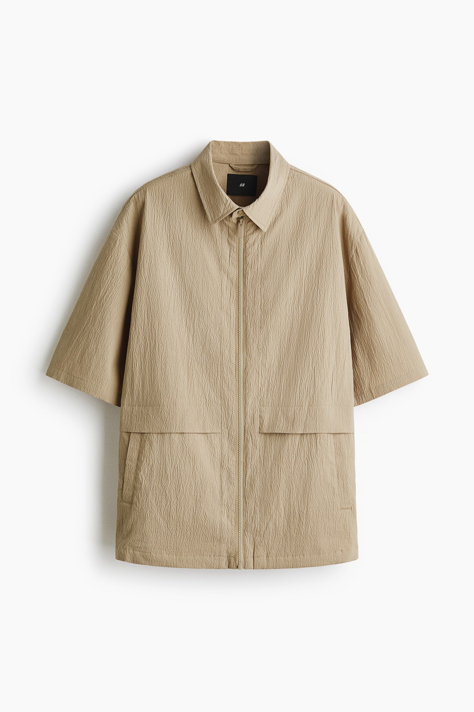 Short-sleeved jacket - Beige/Black/Light khaki green