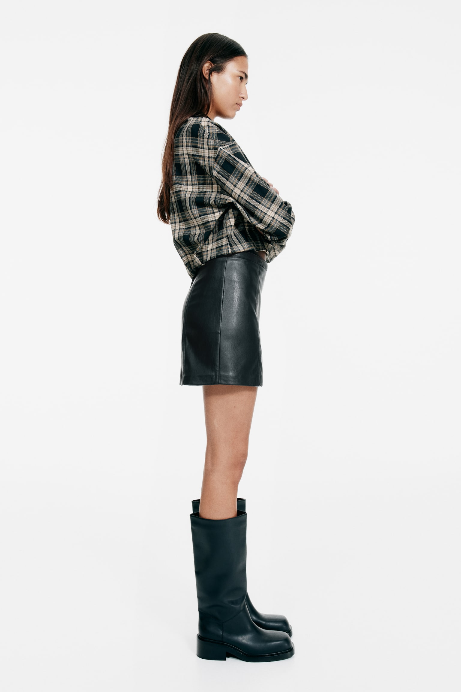 A-line mini skirt - Black/Denim blue/Dark denim blue - 7