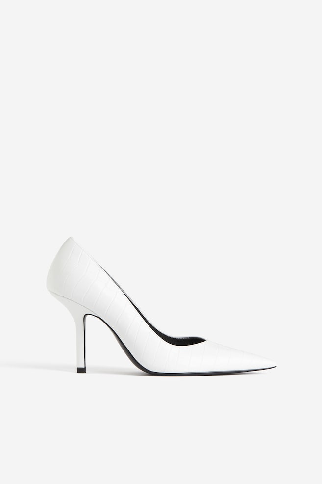 Court shoes - White/Crocodile-patterned/Black - 1