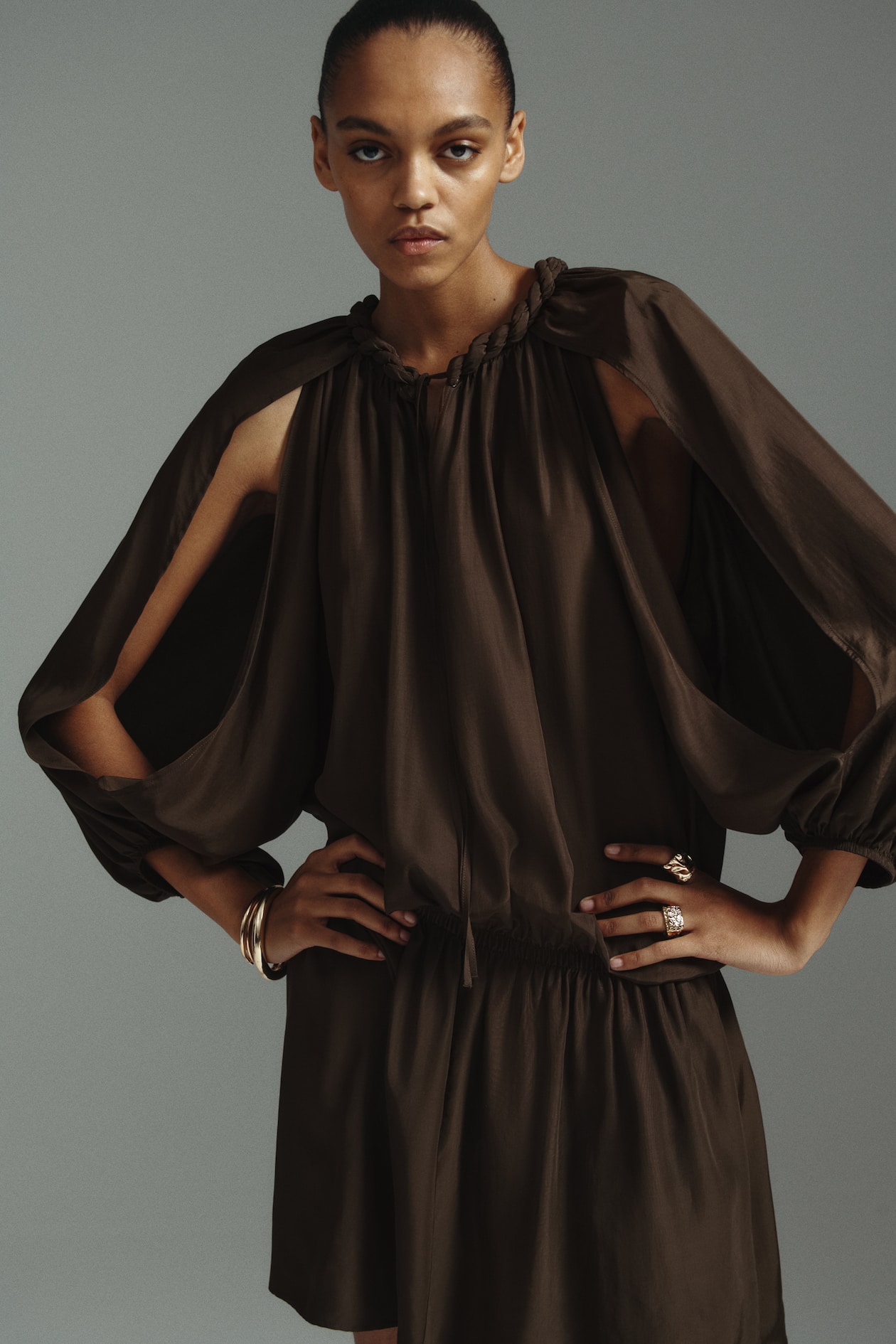 Braided-Detail Tunic Dress - image 2