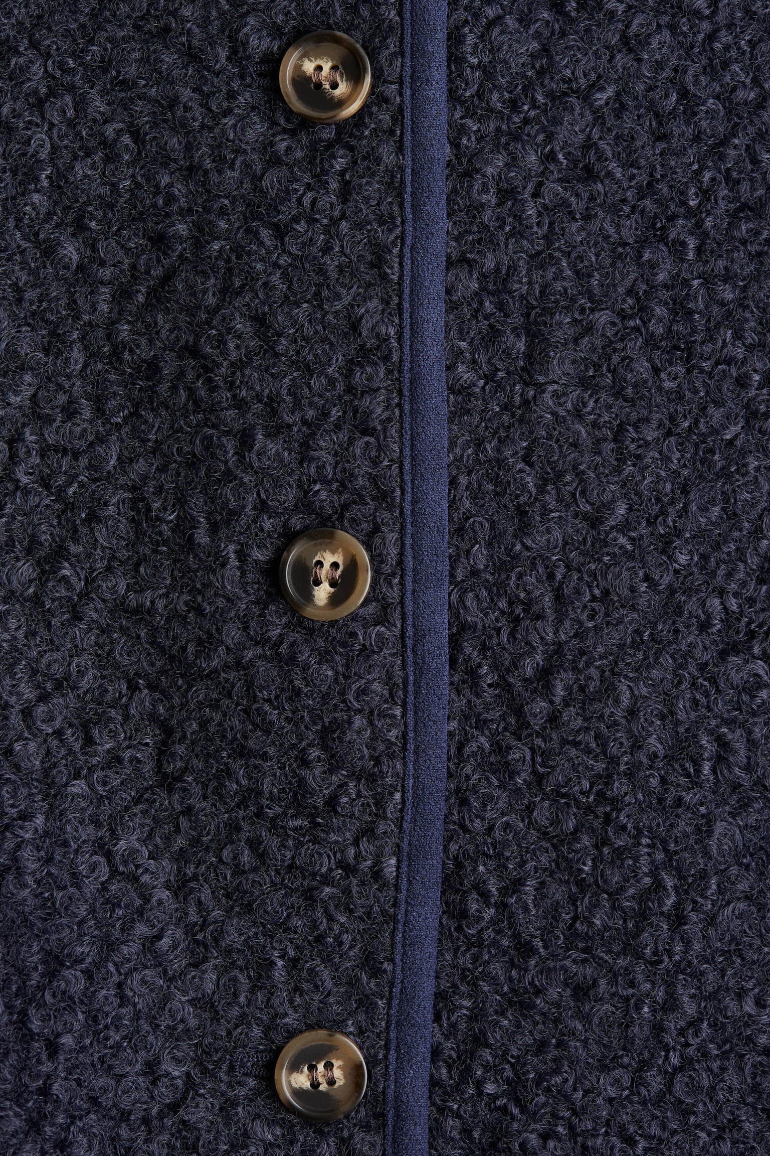 Cárdigan de borreguito - Azul marino/Crema/Marrón oscuro - 4