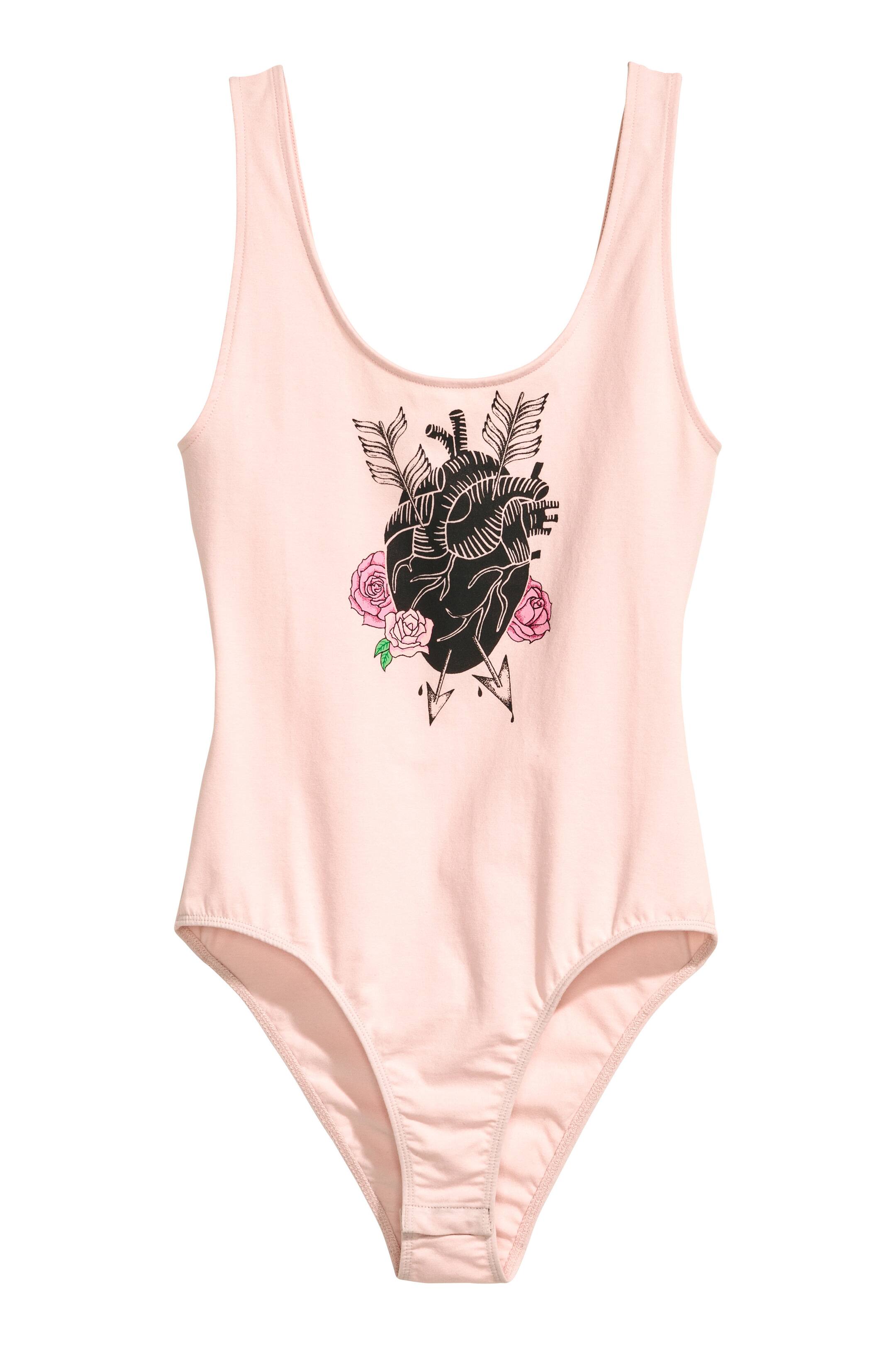 View larger image: Printed jersey body - Light pink - Ladies | H&M GB 1