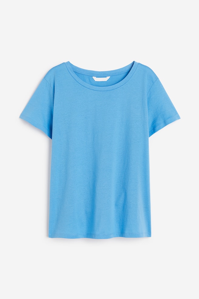 T-shirt i bomuld - Blå/Hvid/Sort - 2