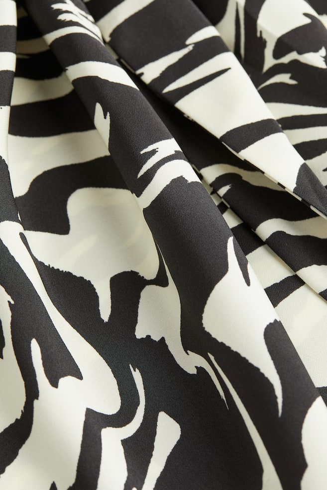 Satin wrapover shirt dress - Black/Zebra-print/Black/Orange/Cream/Zebra print/dc - 2