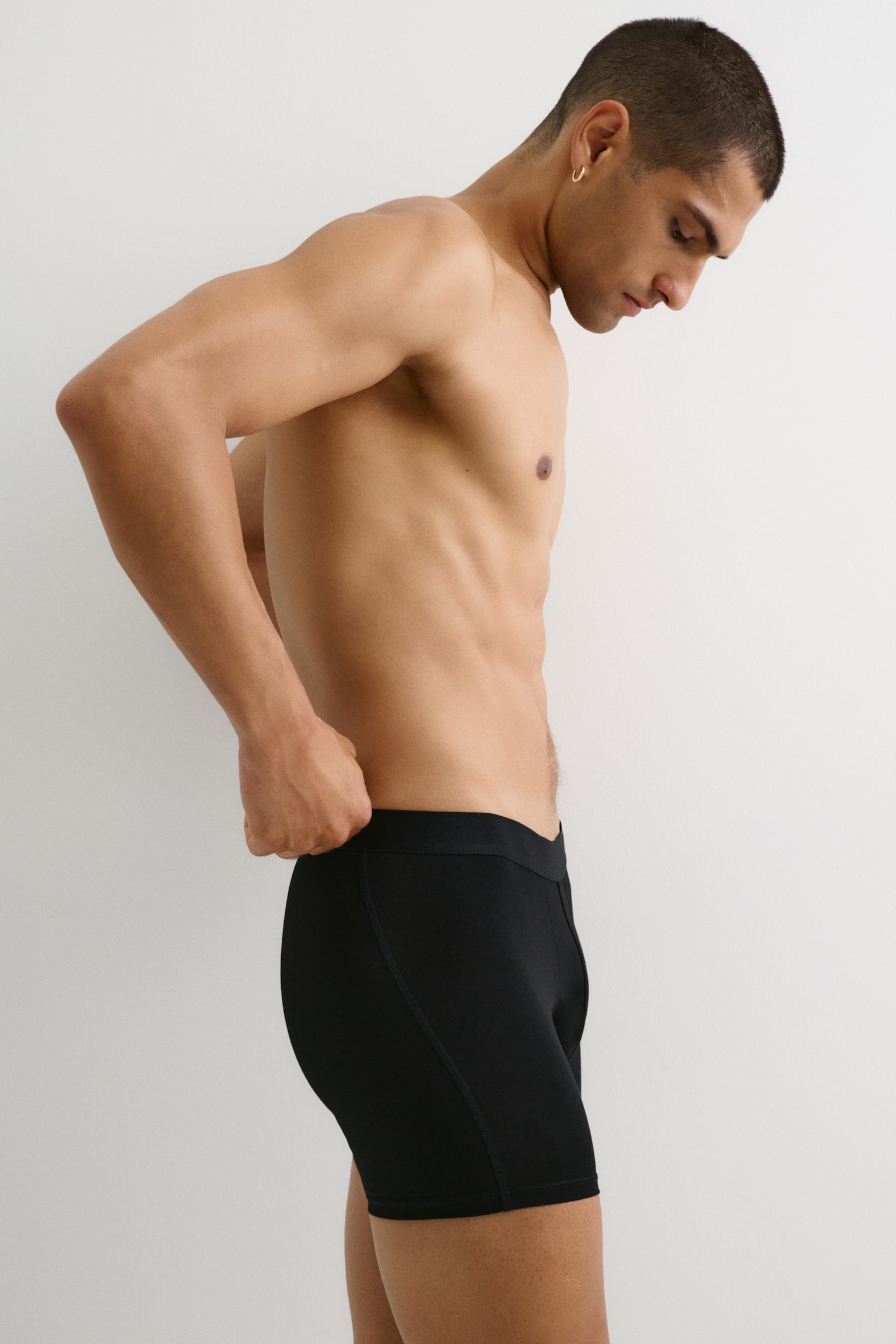 Středně dlouhé trenýrky s Lycrou® 5 kusů - Černá/Námořnická modř/Bílá/Šedý melír/Tmavě červená/černá/Bleděmodrá/námořnická modř - 3