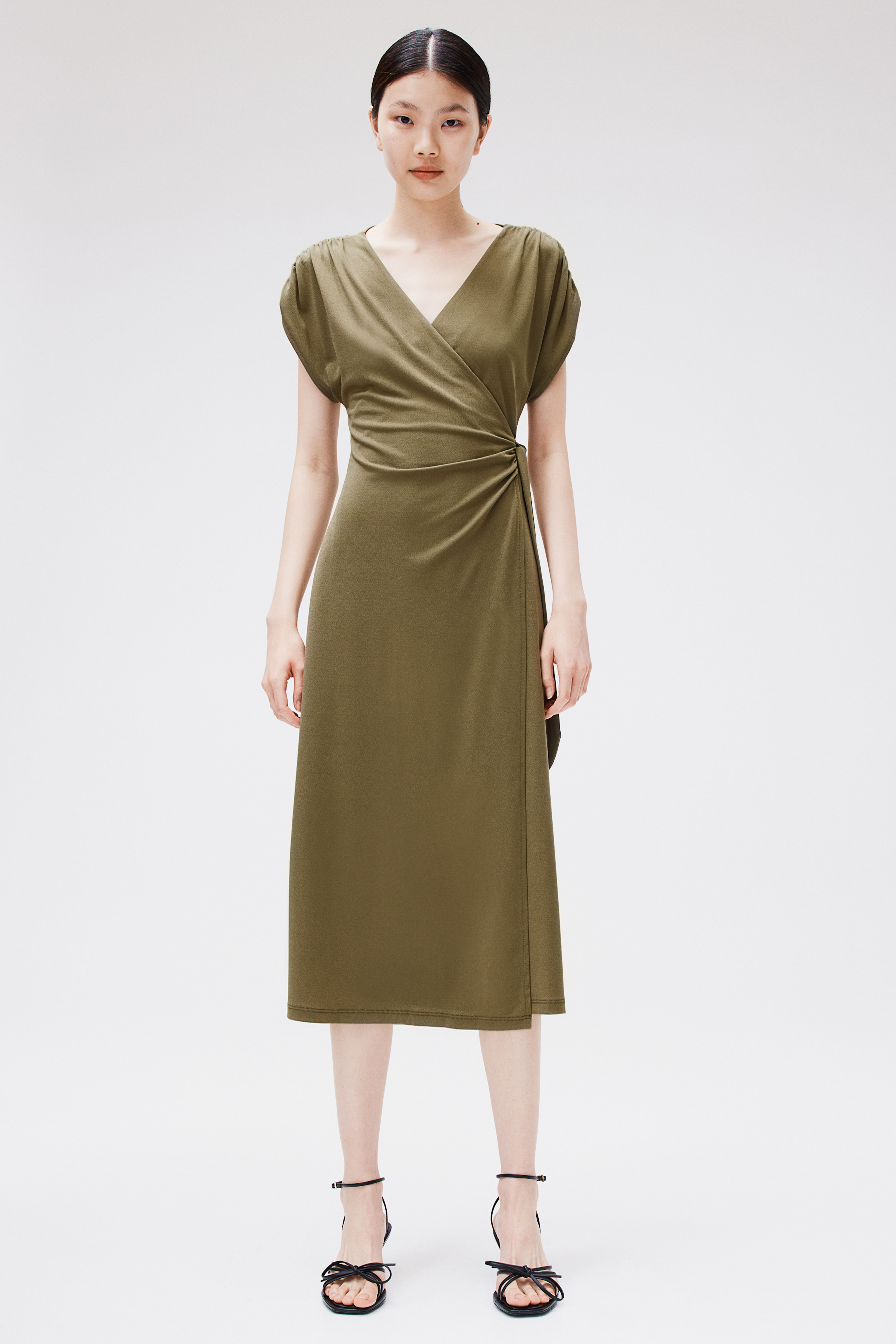 H and m khaki dress best sale