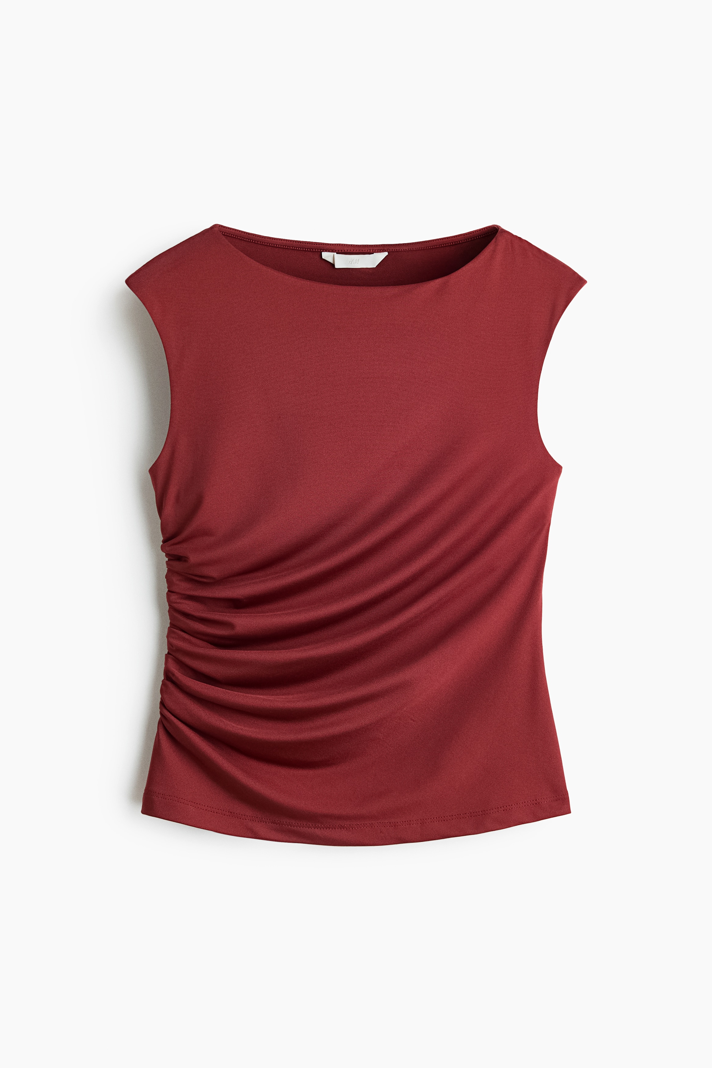 Draped top - Rust red/Olive green/Dark brown