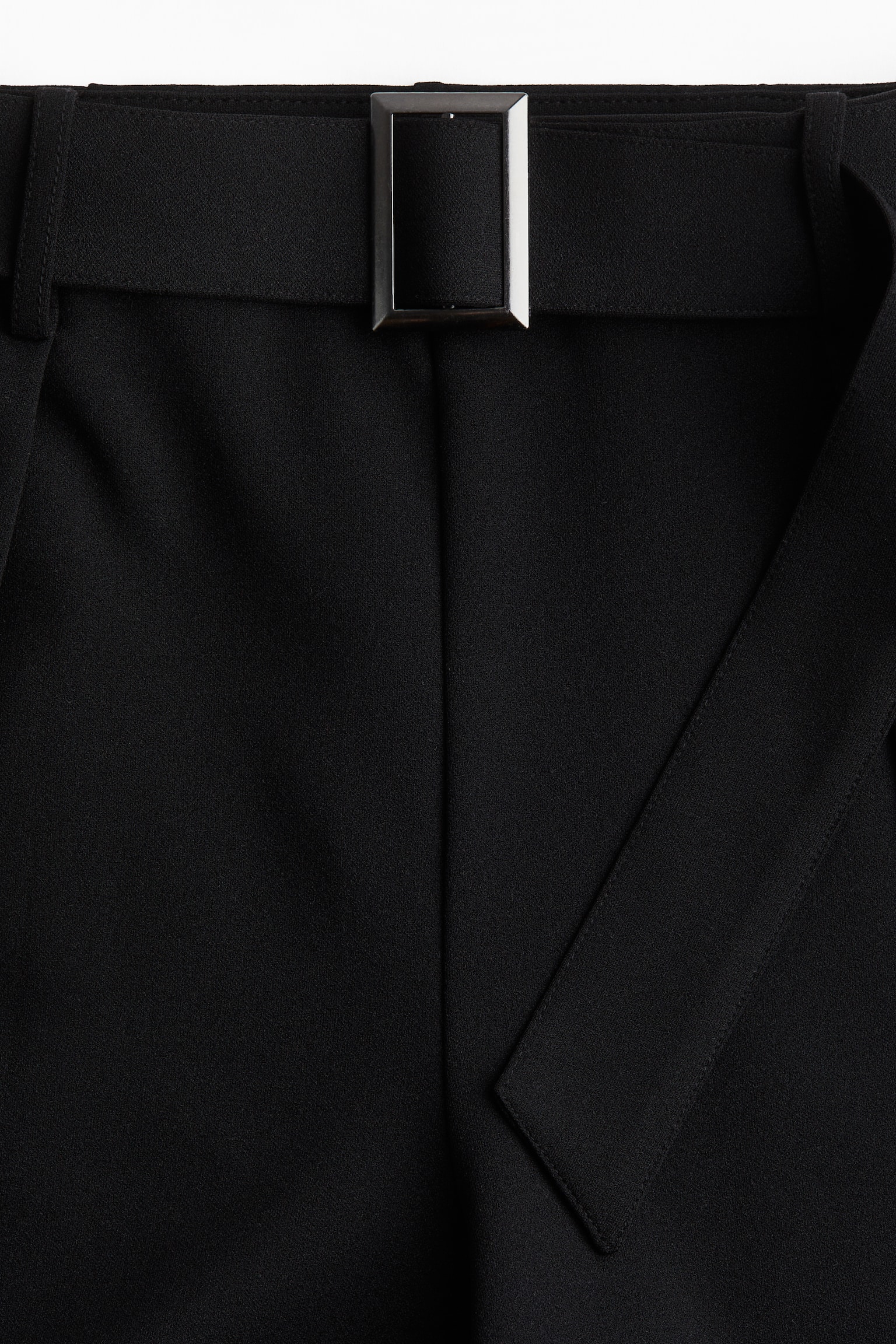 Wide belt-detail trousers - Black/Navy blue - 4