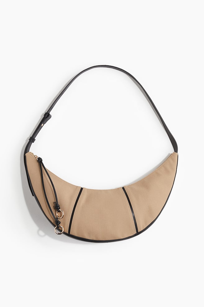 Buet skulderveske - Beige/Sort - 1