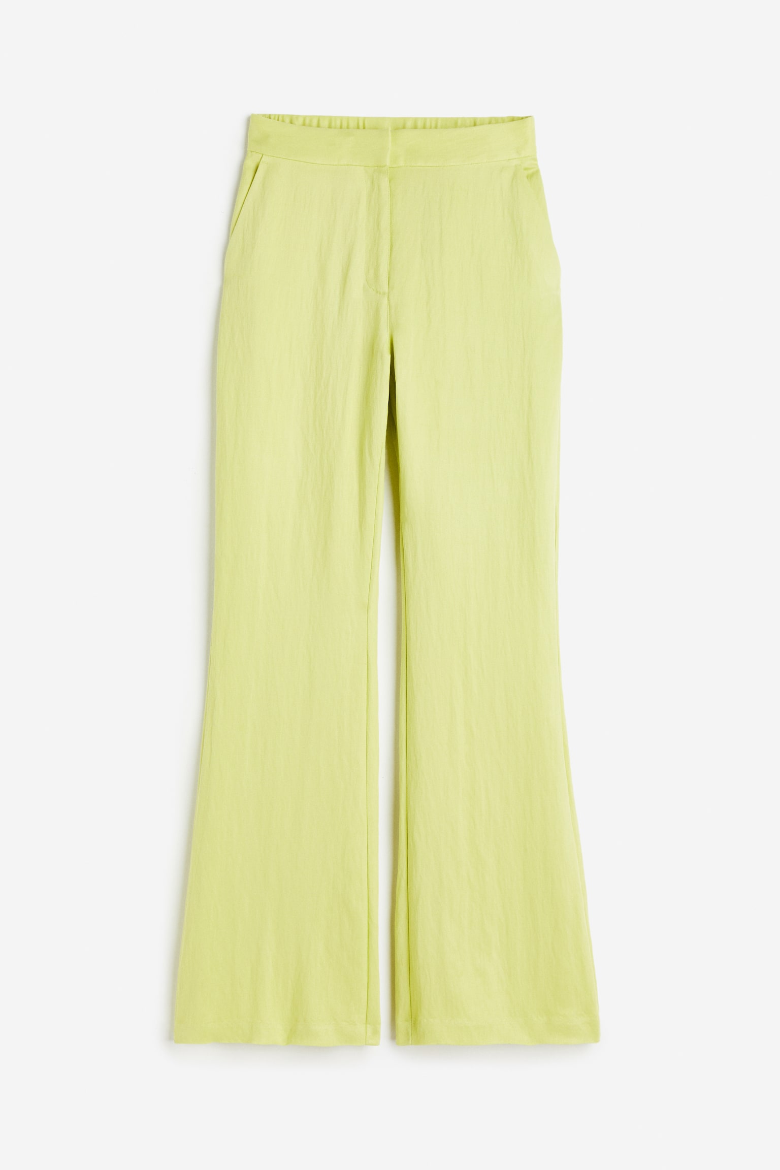 Flared viscose trousers - Lime green - 1