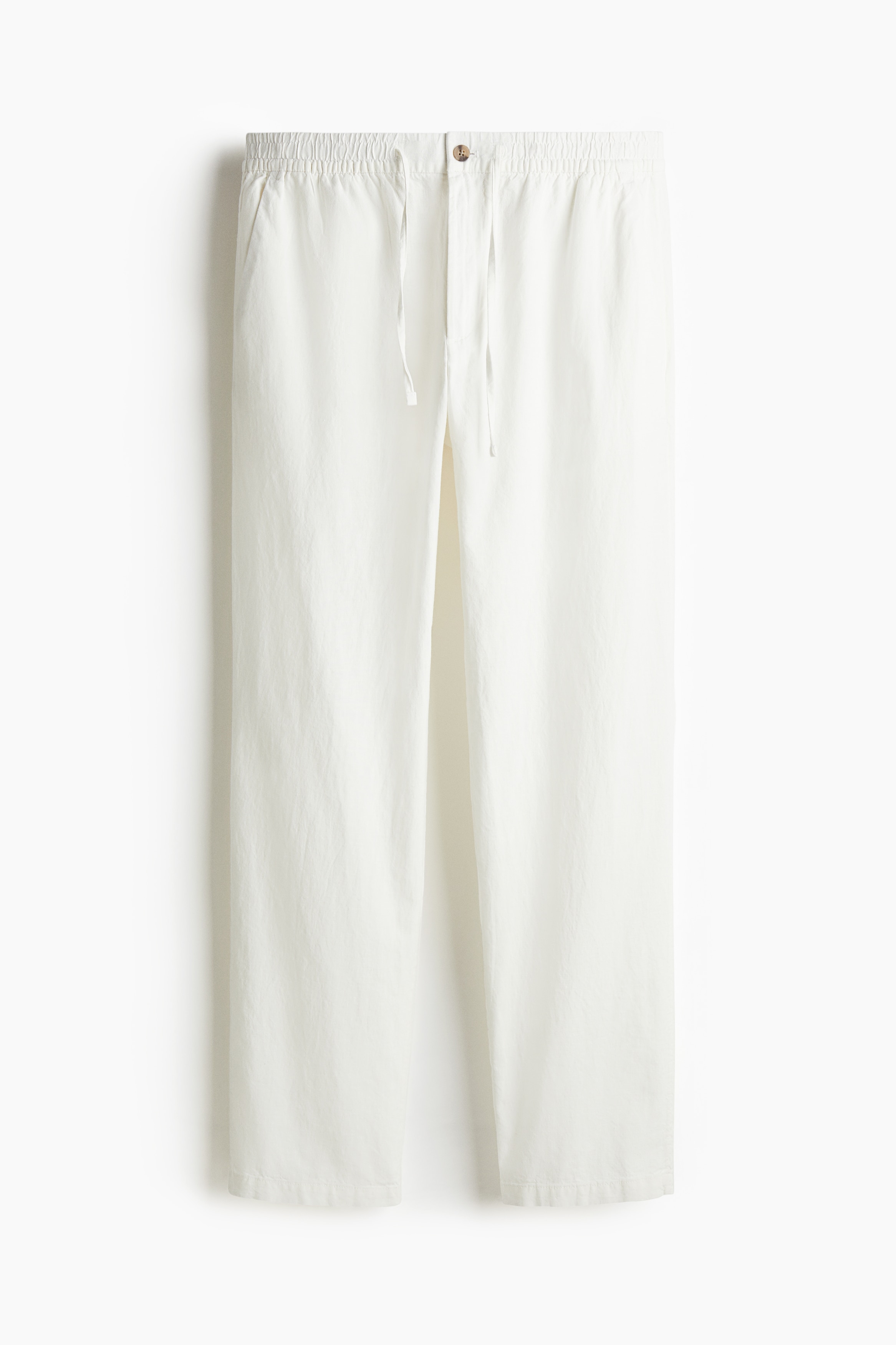 Pantalon Regular Fit en lin mélangé - Blanc/Crème/Noir/Vert sauge/Beige foncé