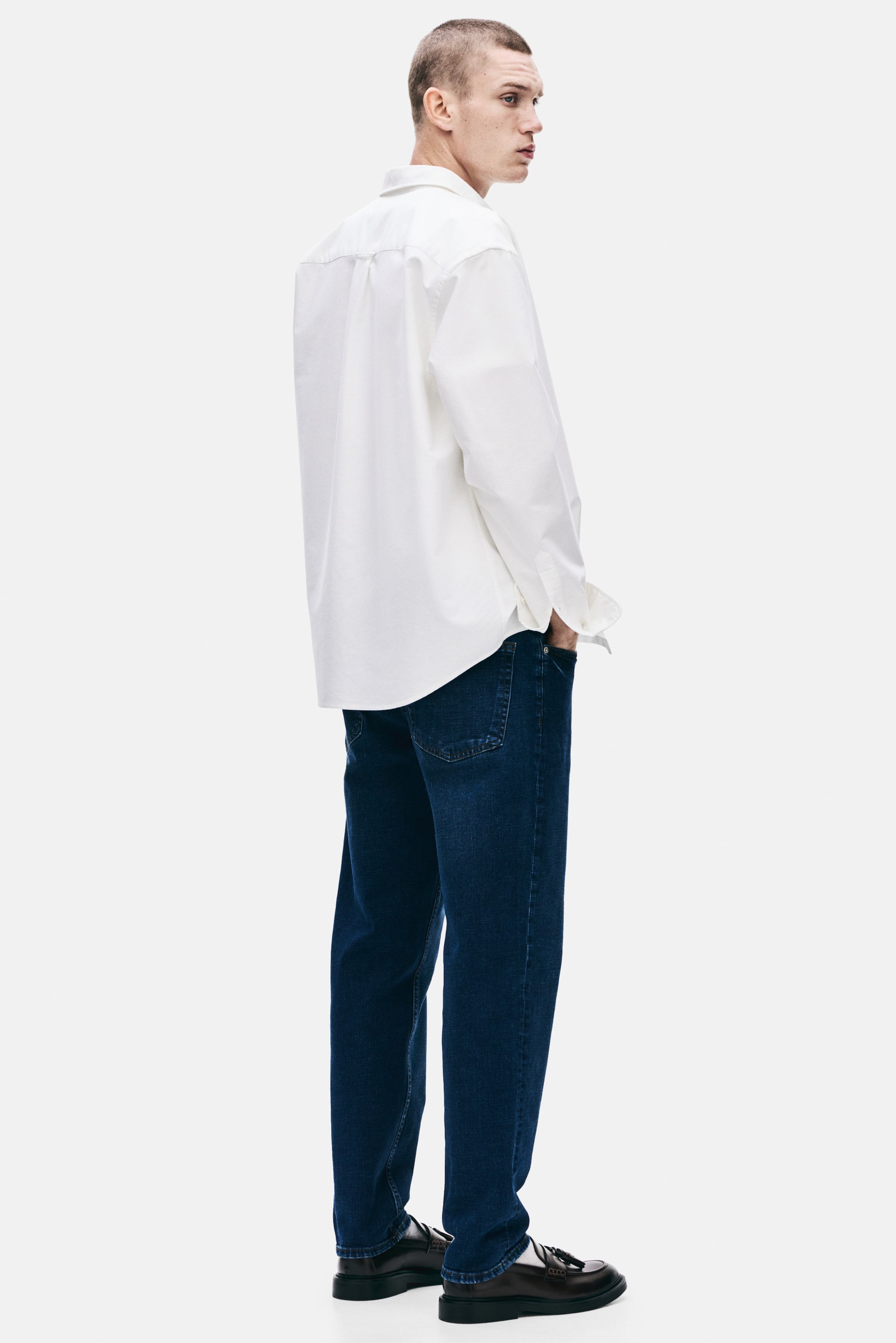 Grotere afbeelding bekijken: Tapered Regular Jeans - Donker denimblauw - HEREN | H&M NL 4